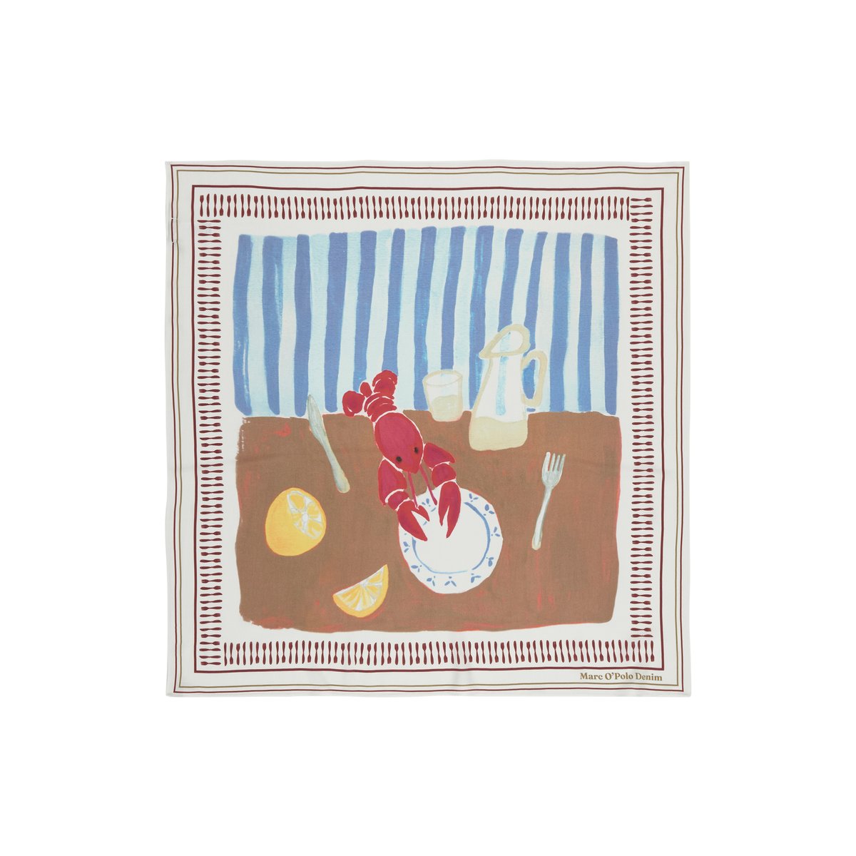 Foulard à motifs en sergé de viscose cognac, MARC O’POLO DENIM
