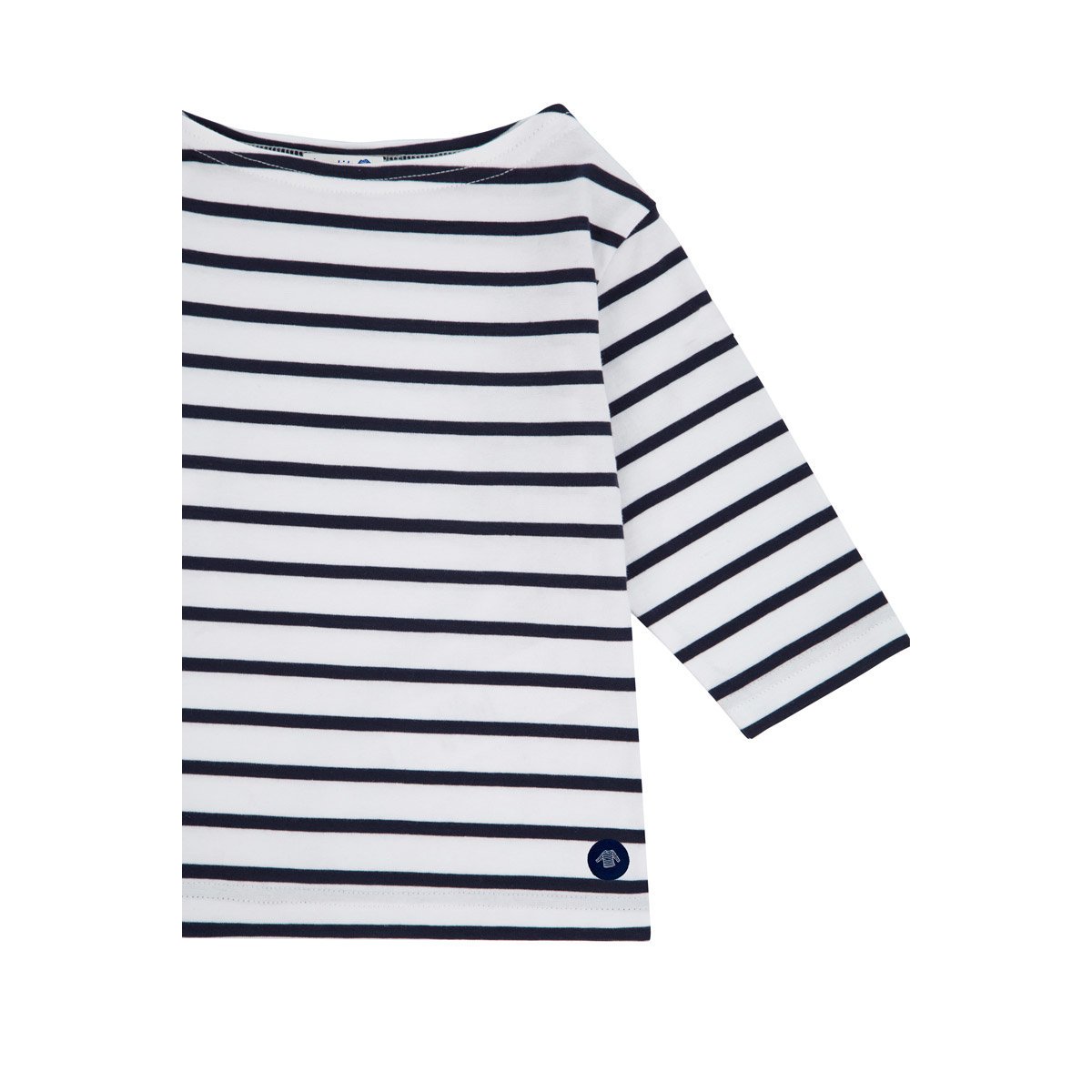 Marinière Beg Meil Kids - coton léger blanc/navire, ARMOR-LUX