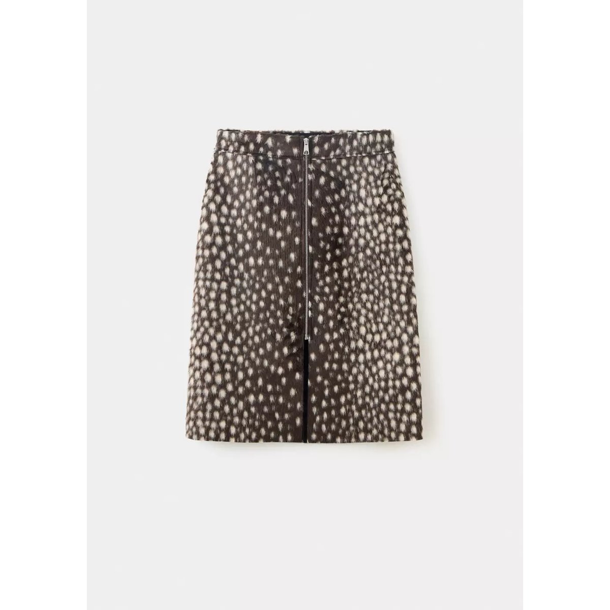 Jupe Bambi finition brossée marron, MANGO