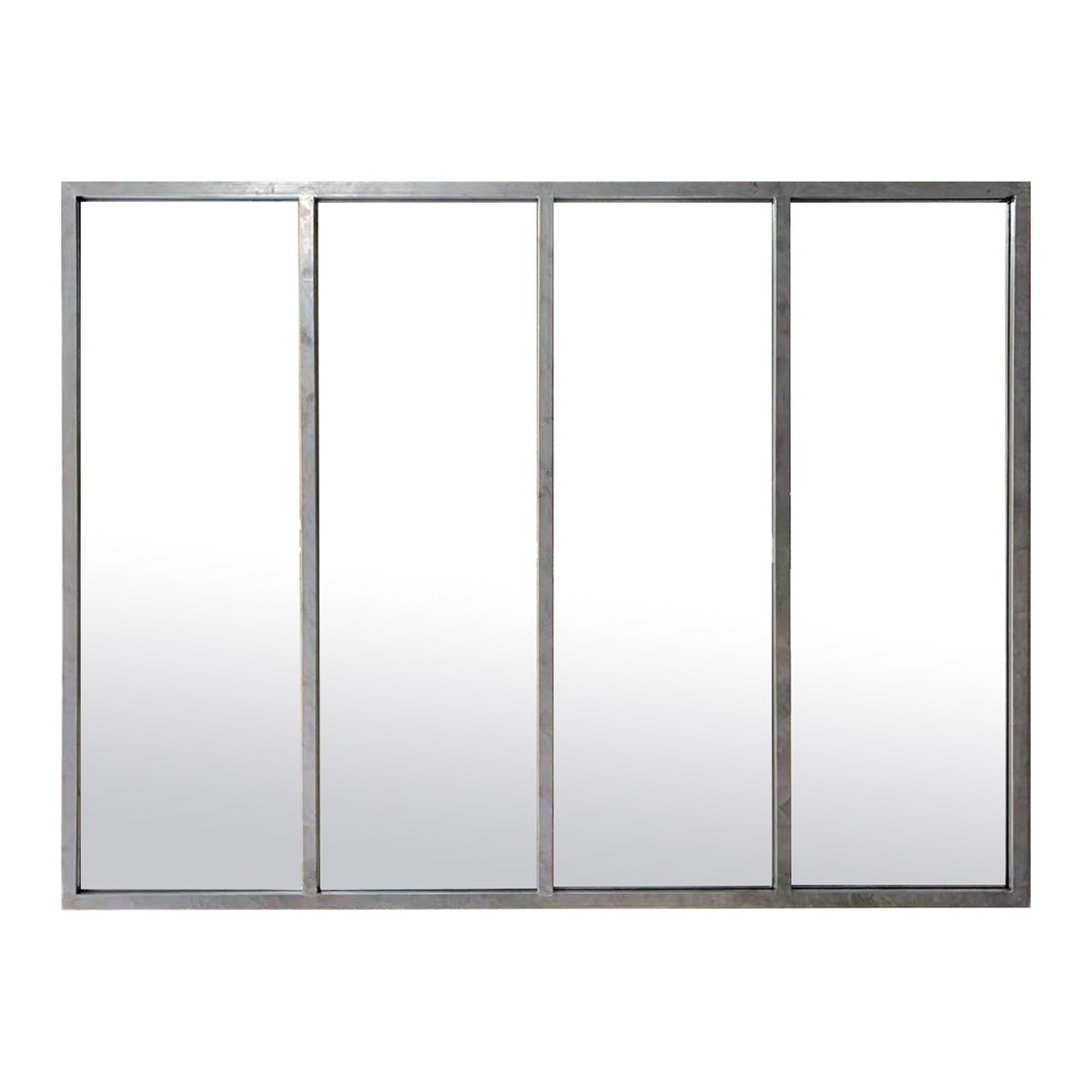 Miroir industriel 4 bandes zinc 90x120cm gris, EMDE