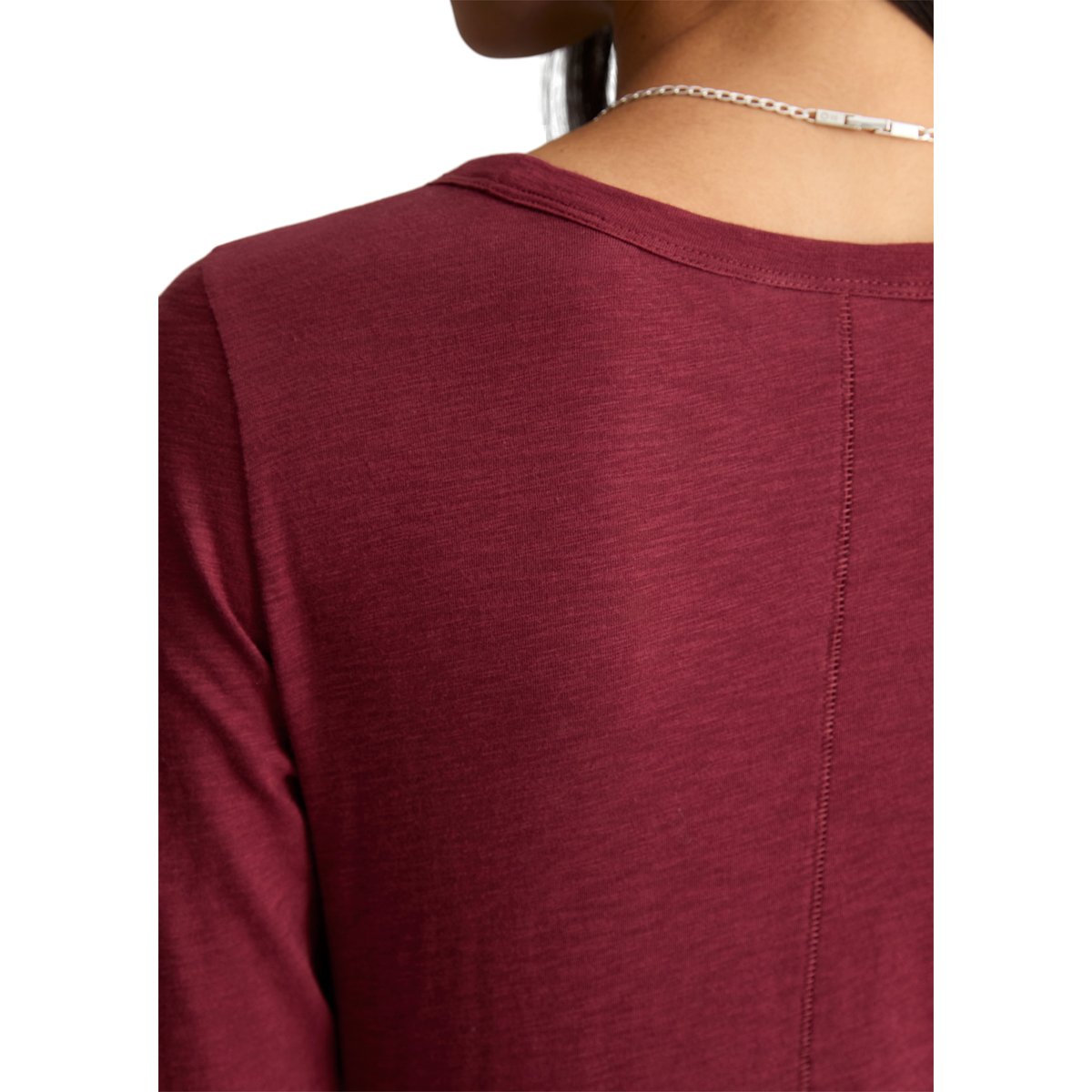 T-shirt à manches longues ajusté en jersey slub particulièrement doux rouge, MARC O’POLO DENIM