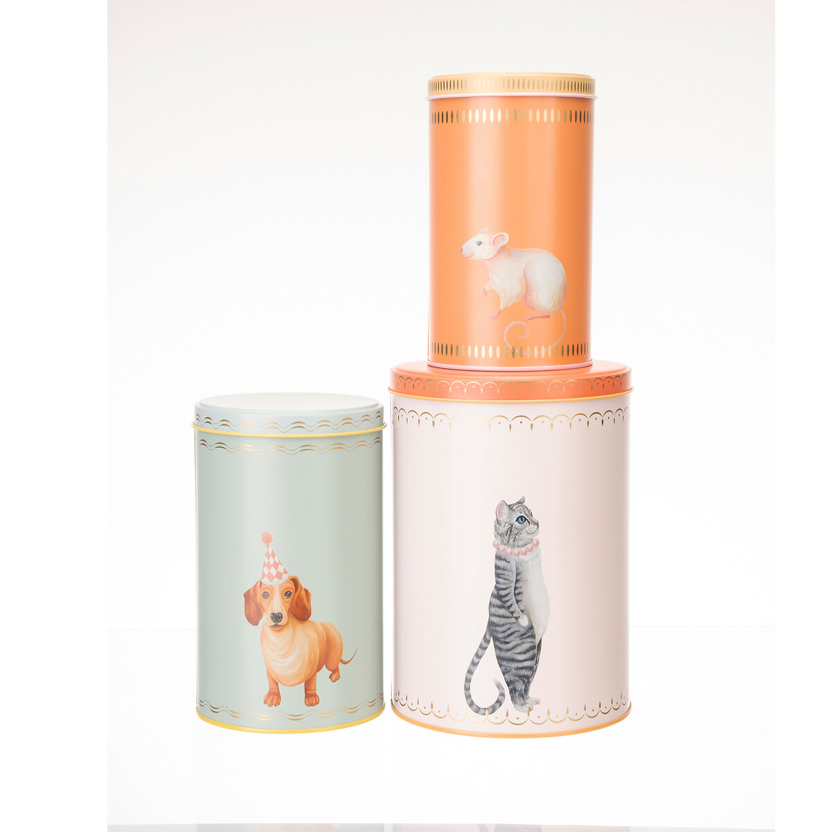 Set of 3 Storage Tins multi-coloured, YVONNE ELLEN