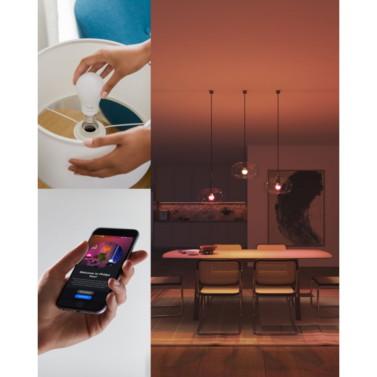 Pack Essential- 3/E27 White&Color Ambiance couleur unique, PHILIPS HUE