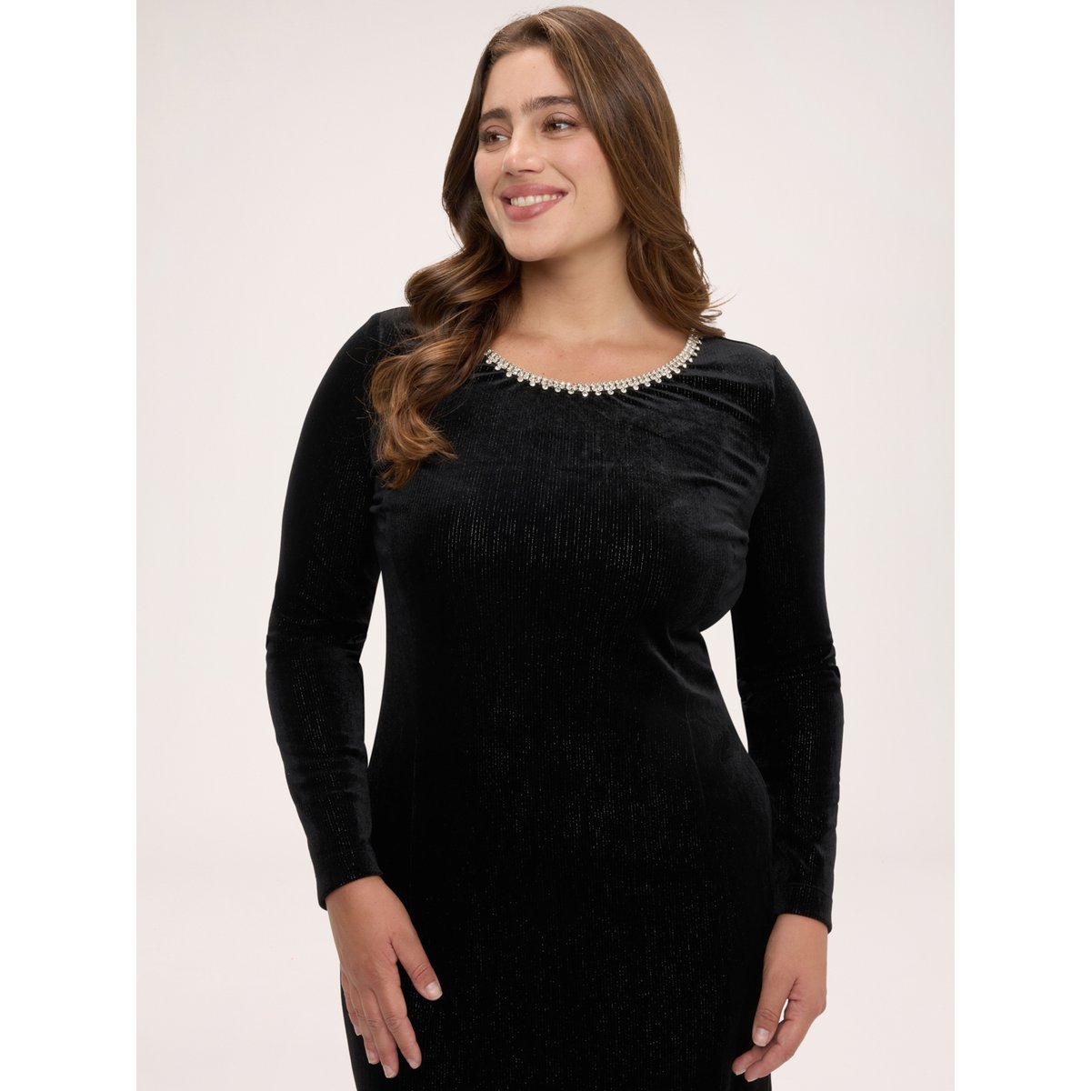 Robe Glam avec applications noir, FIORELLA RUBINO