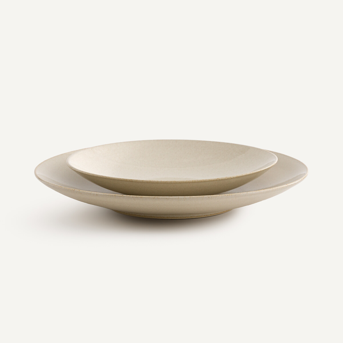 Lot de 4 assiettes à dessert en grès émaillé, BENN ecru, AM.PM
