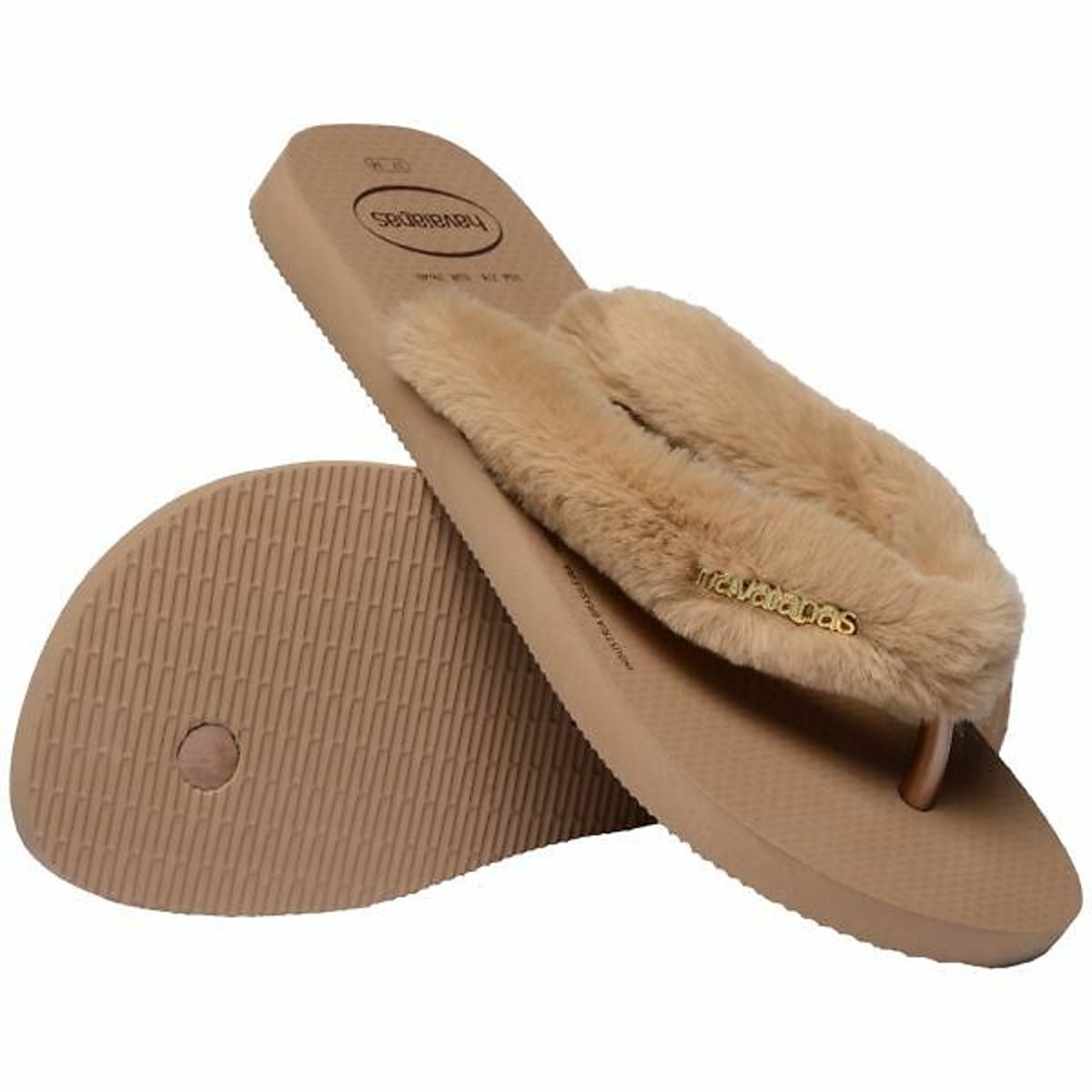 Chinelos Top Fluffy III rosa/dourado, HAVAIANAS