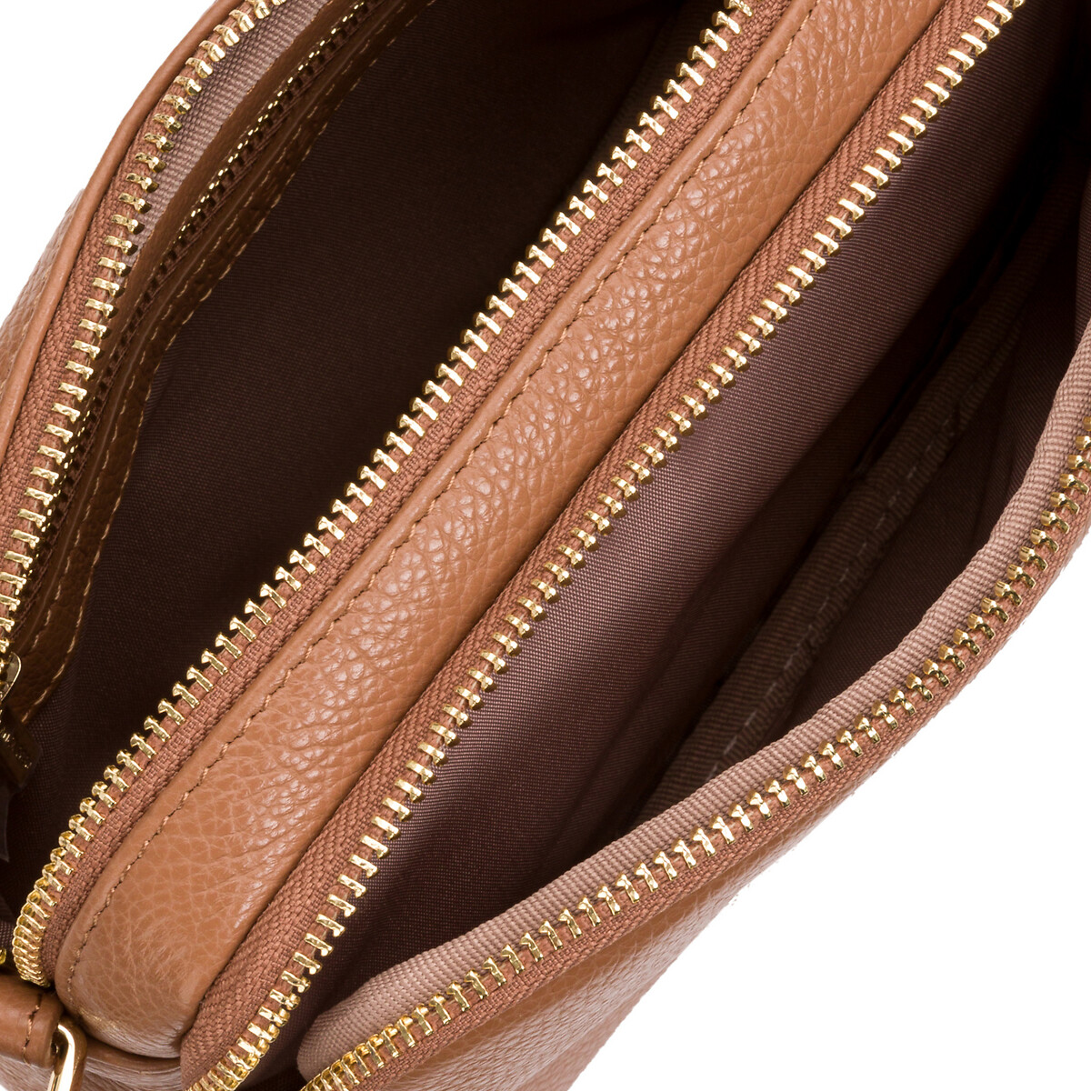 Borsa pochette con cerniera DUNE cammello, LANCASTER