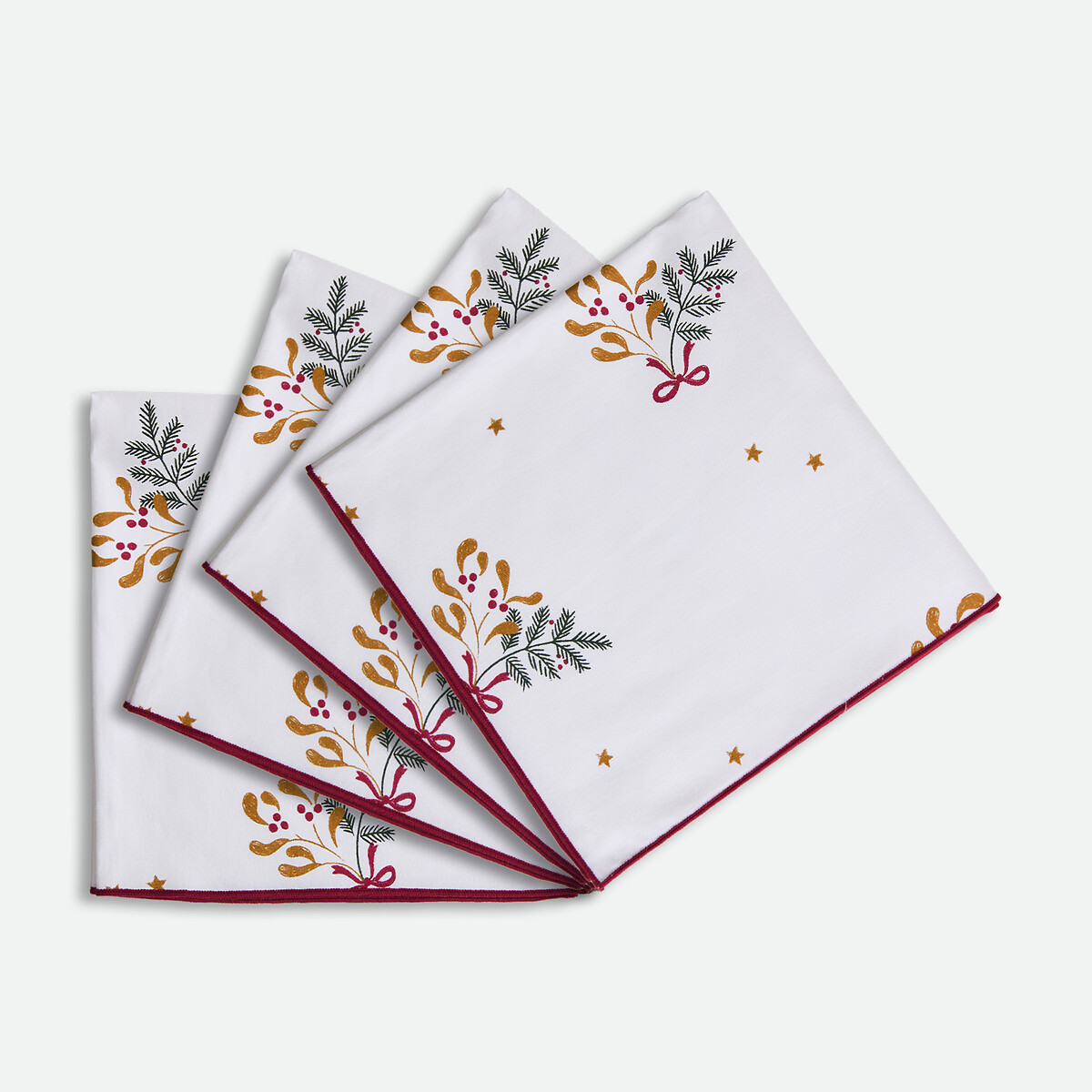 Lot de 4 serviettes de table imprimées, en coton, LIVANA imprimé, LA REDOUTE INTERIEURS