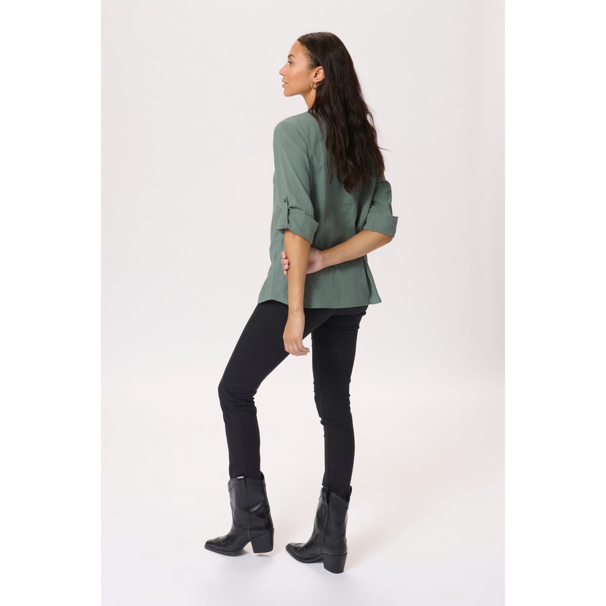 Chemise à manches longues vert balsam green, KAFFE