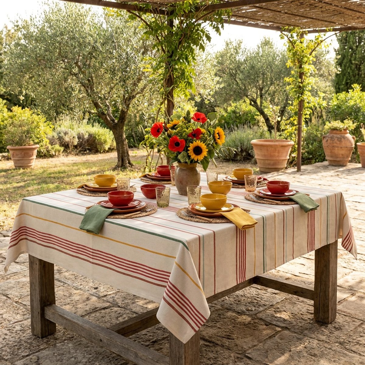 Nappe recyclée Épure Secrète multico, EDEN