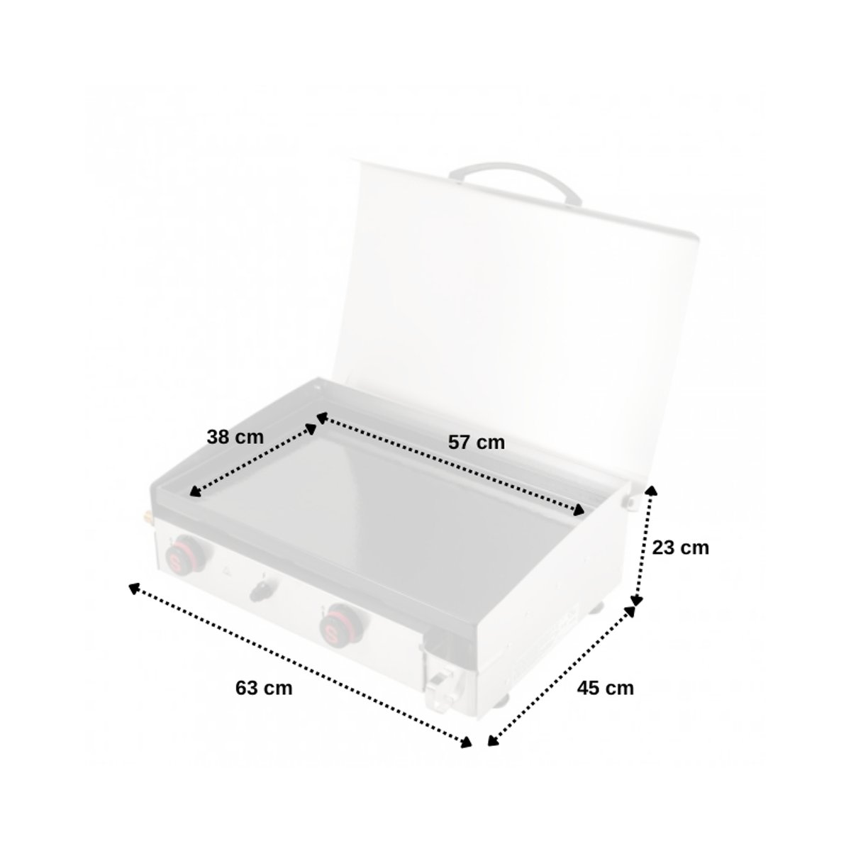 Plancha à gaz pour 12 convives incolore, gris argent, SOMAGIC