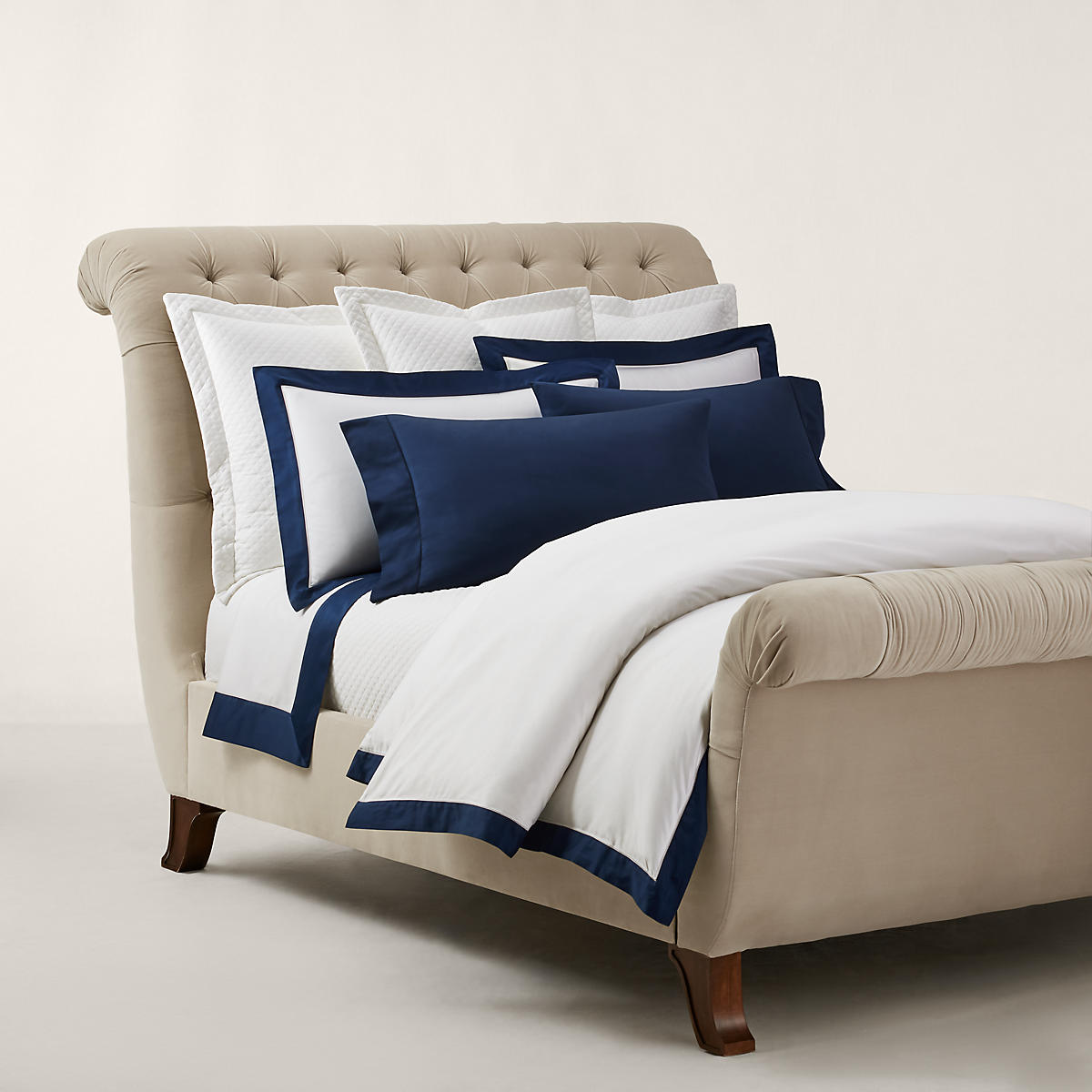 Housse de couette en satin, LANGDON navy, RALPH LAUREN HOME