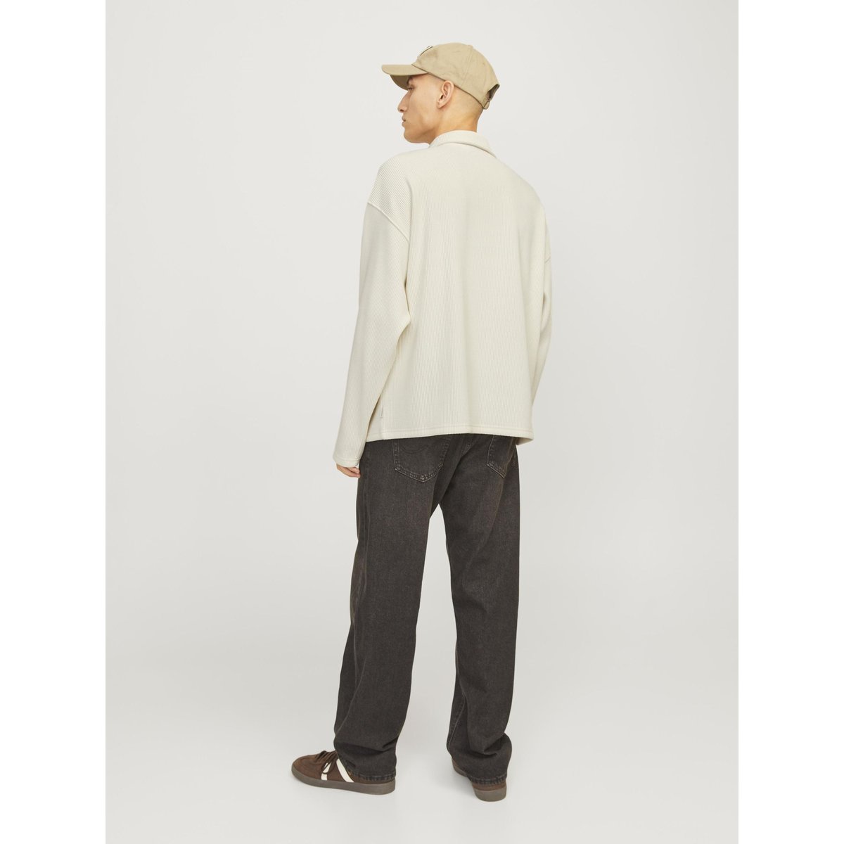 Sweat À Mi-Fermeture Éclair antique white, JACK & JONES