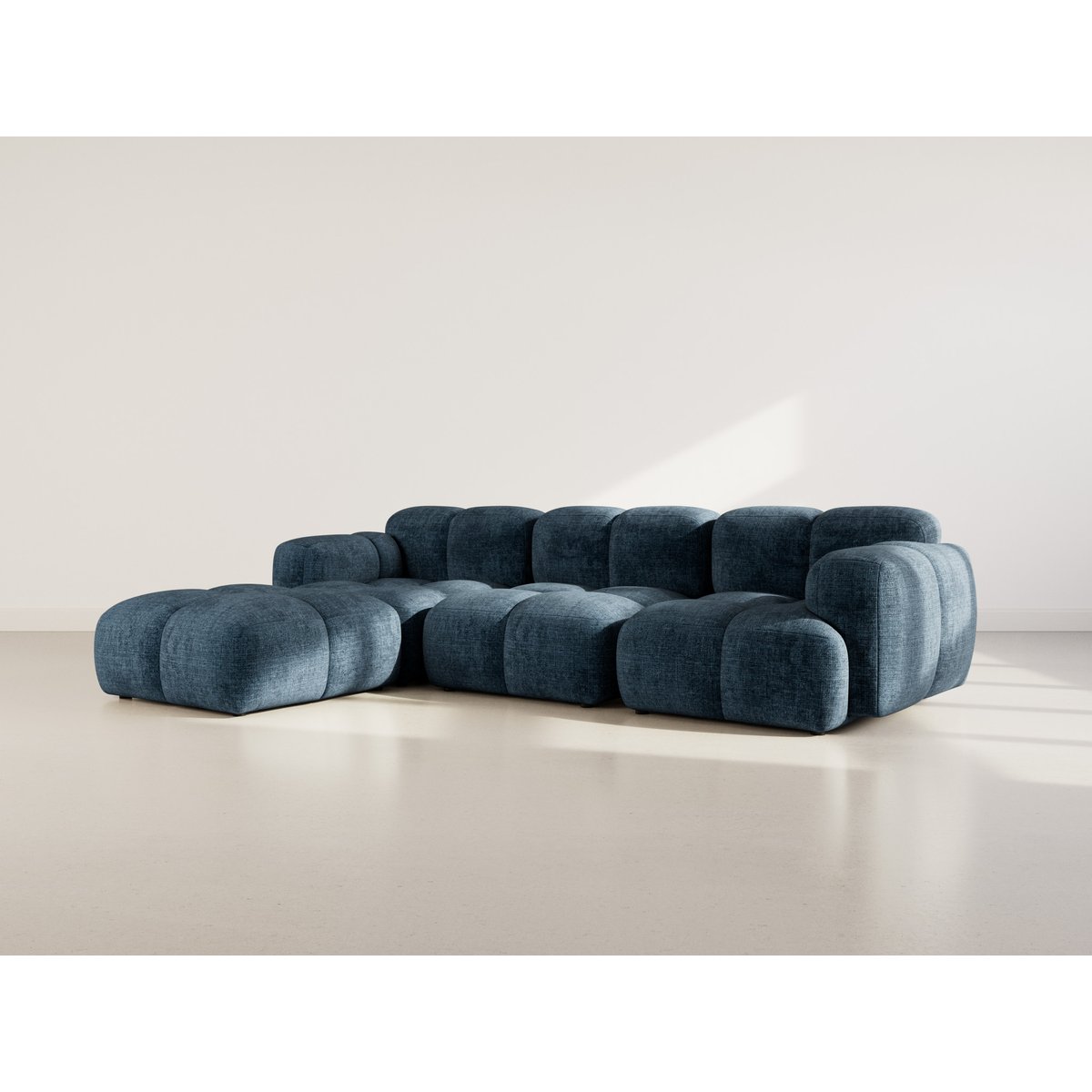 Canapé d'Angle réversible 4 places - GRACE bleu, BEST MOBILIER