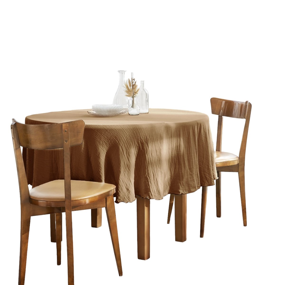 Nappe Collection Gaia en gaze de coton camel, EDEN