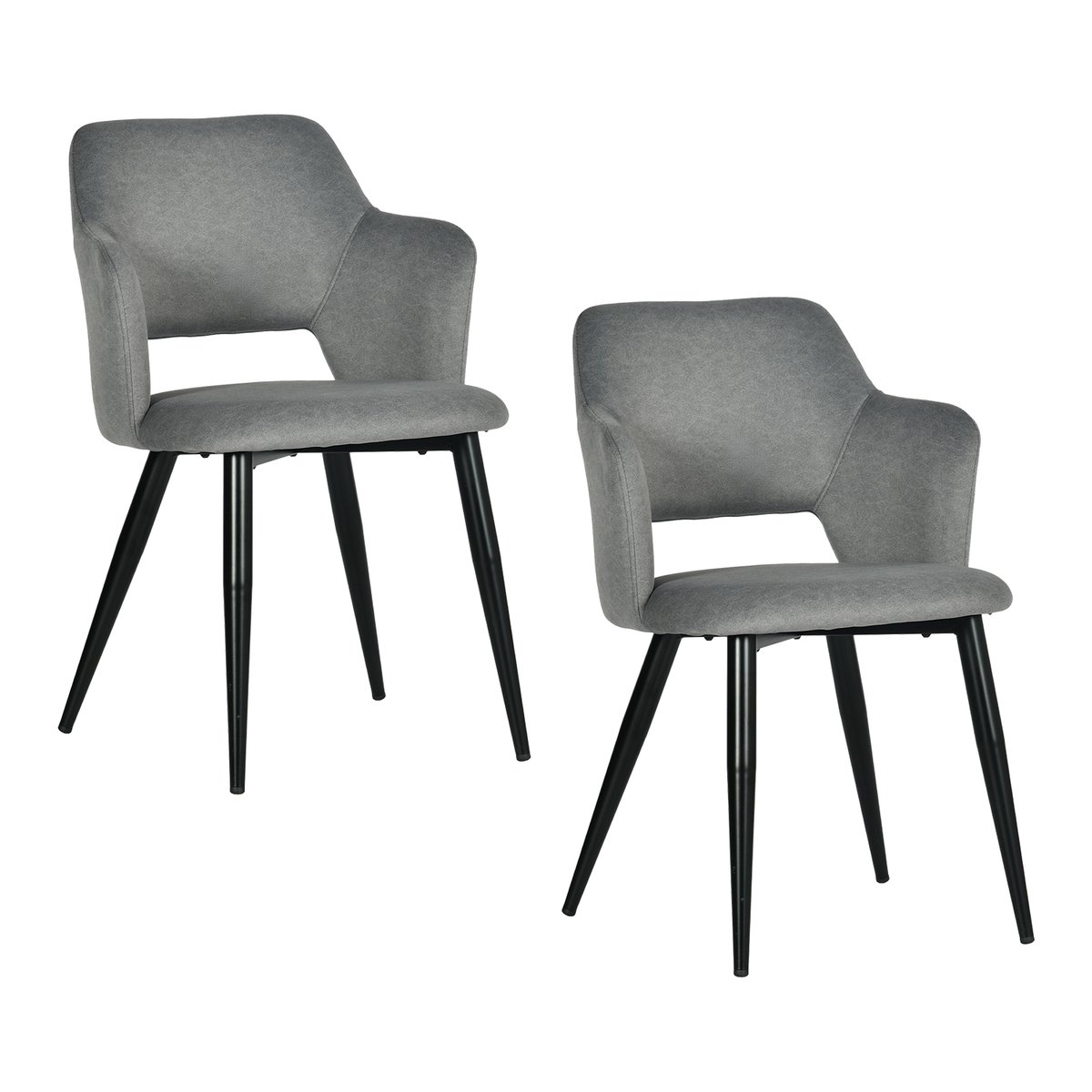 Lot de 2 chaises de salle à manger style scandinaves, AKANJINEW gris, MEUBLES COSY