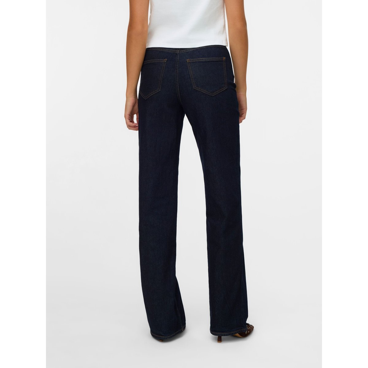Jean À Coupe Large dark blue denim, VERO MODA