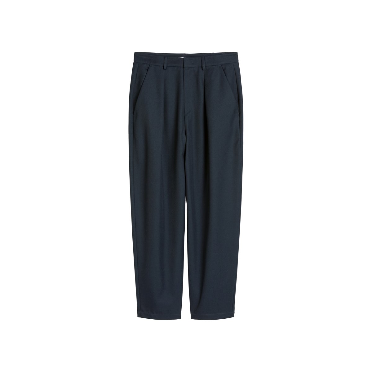 Pantalon de costume en sergé tapered en polyester recyclé avec viscose bleu foncé, MARC O’POLO DENIM