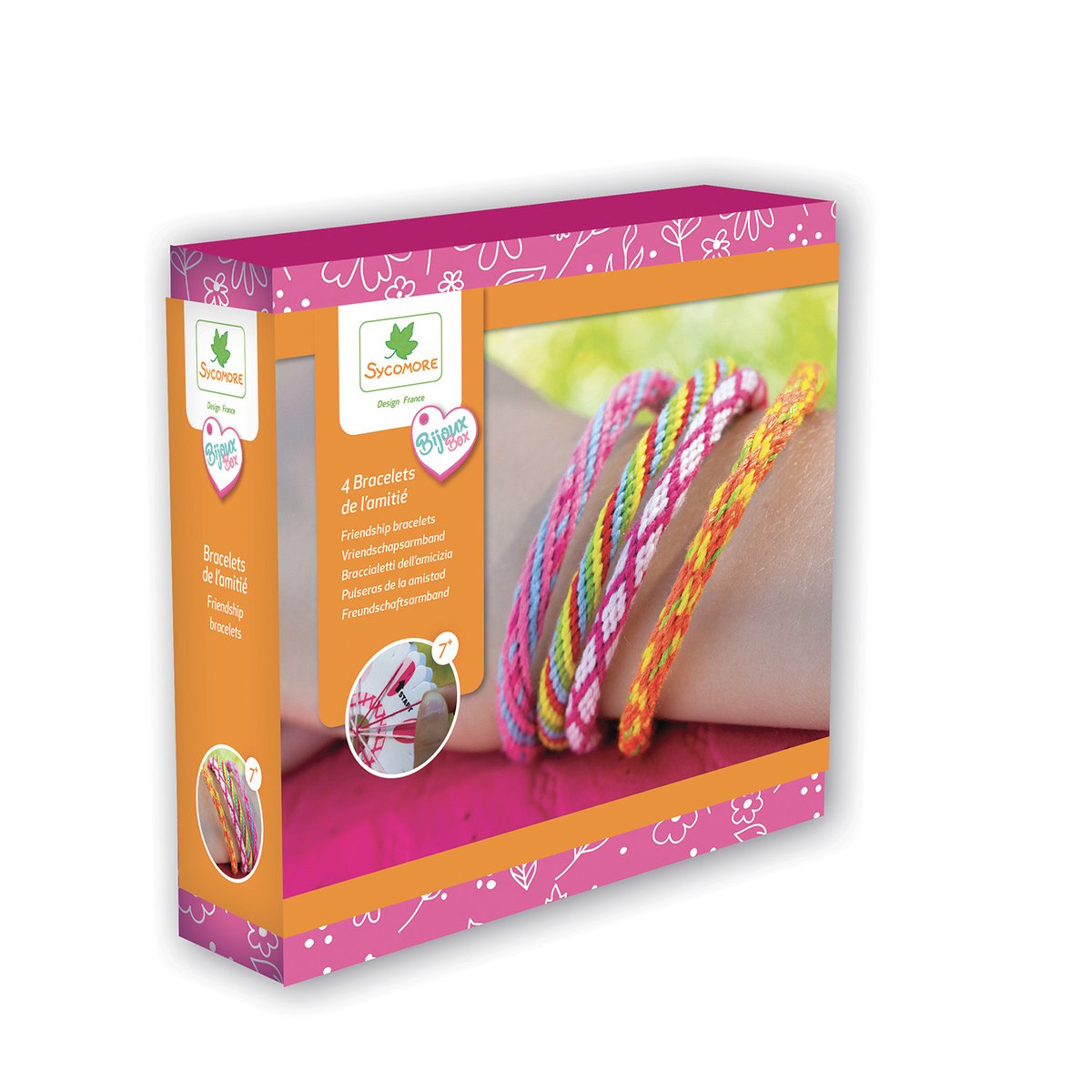 Kit créatif Bracelets d'amitié orange, SYCOMORE