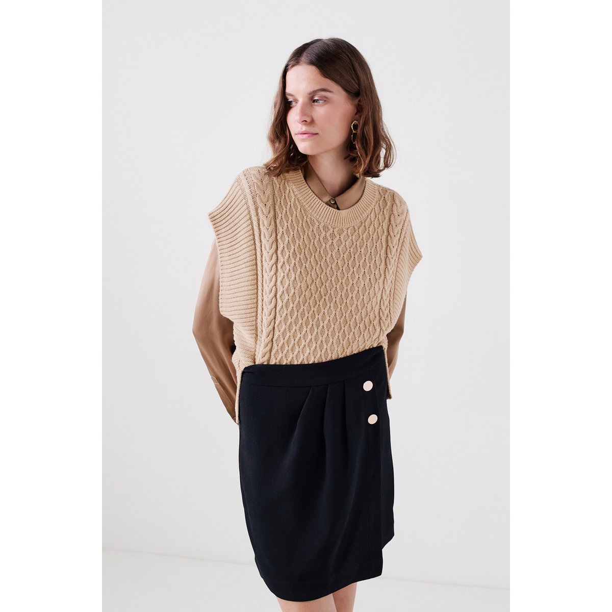 Pull mélange laine RUDY sable, CAROLL