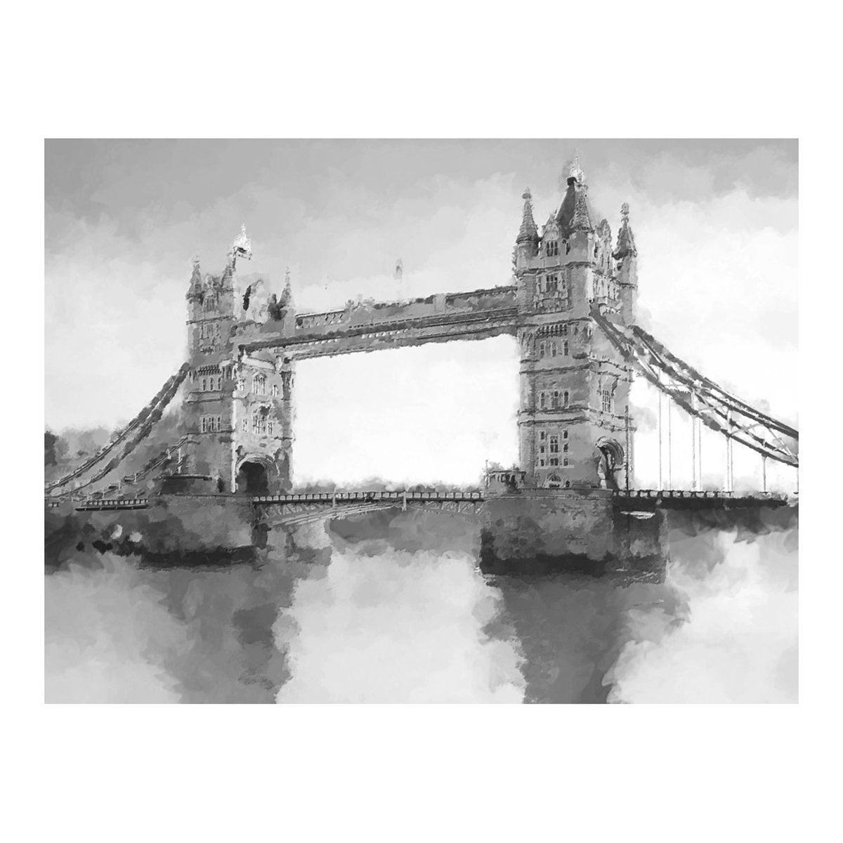 Papier peint intissé panoramique Ville et Architecture On the Thames gris / argent, EDEN