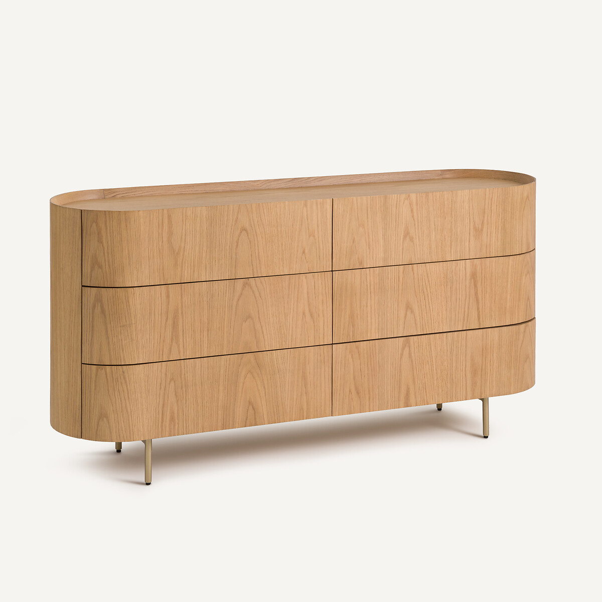 Commode 6 tiroirs, chêne et plaqué chêne, Aslen chêne naturel, AM.PM