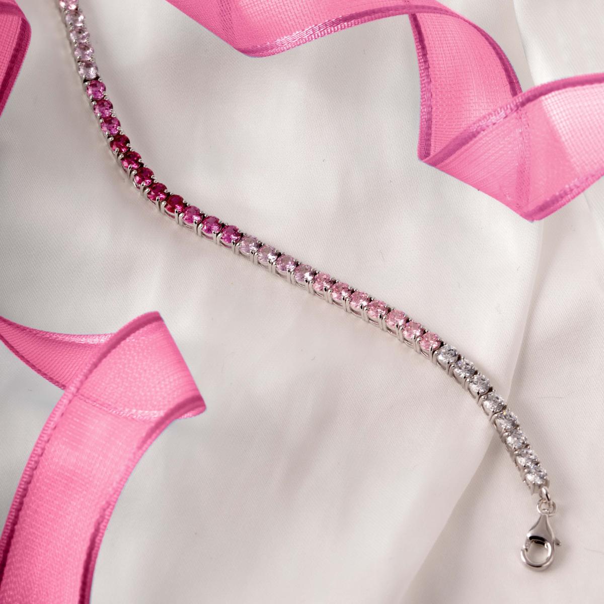 Bracelet en argent 925 AURORA rouge/rose, BLUESPIRIT
