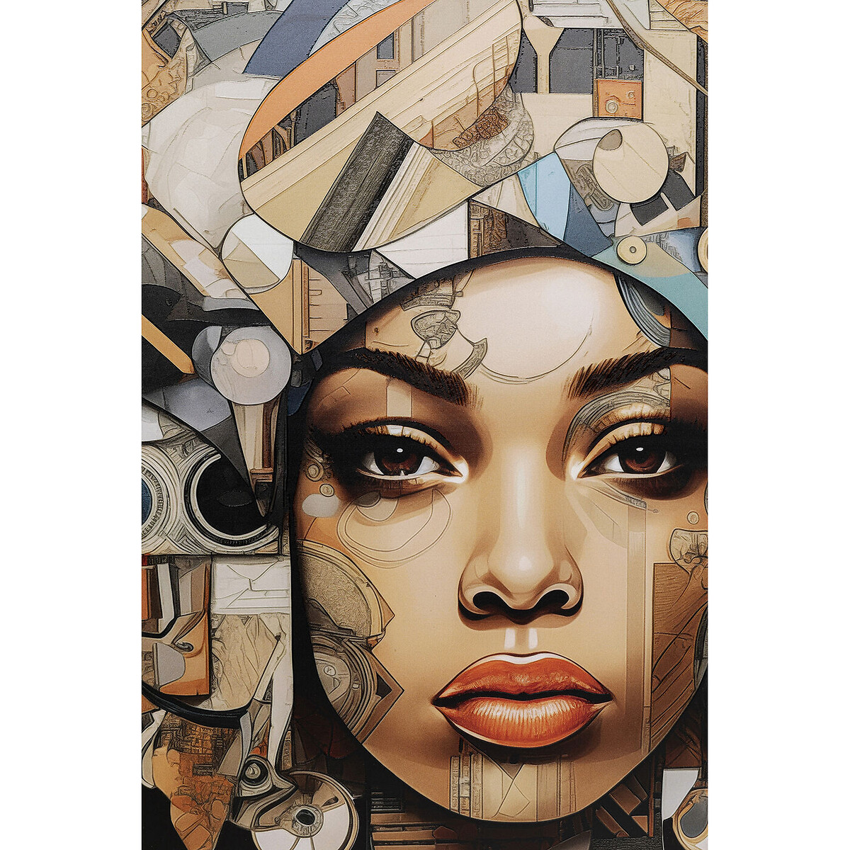 Tableau en verre 3D Art Geo Woman 80x80cm multicolore, KARE DESIGN