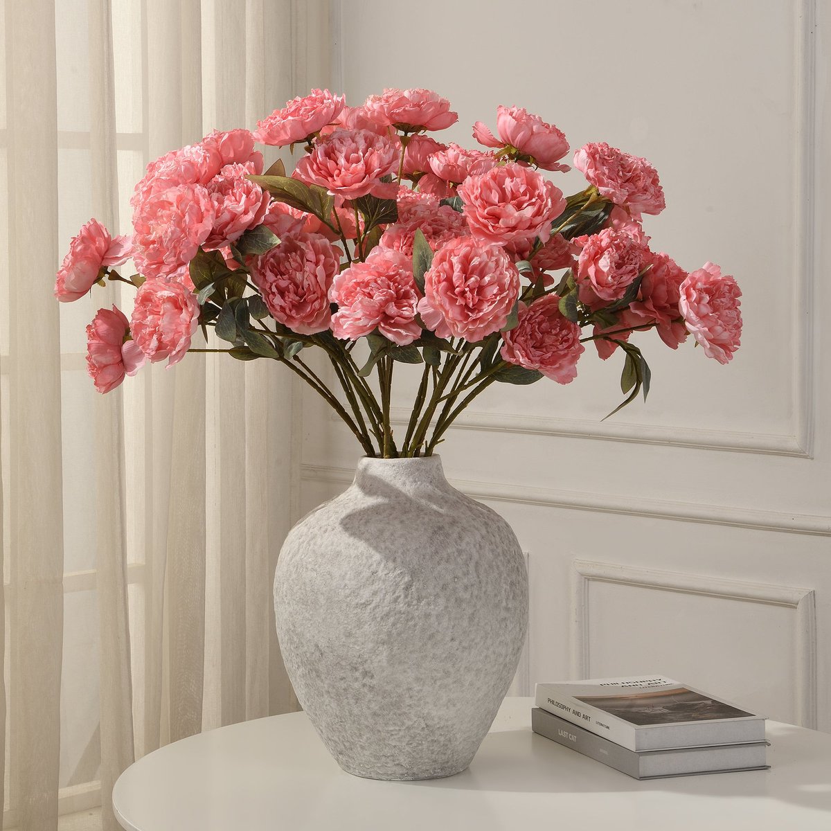 Tige de pivoine artificielle H85 LES ESSENTIELS rose, SIA