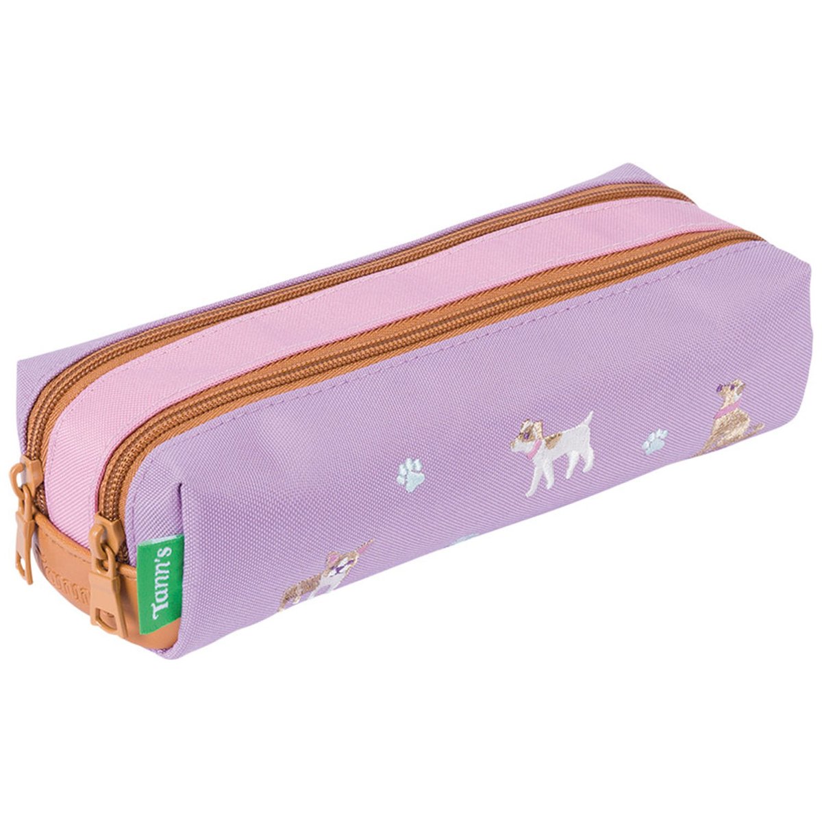 Trousse double compartiment violet, rose, TANN'S