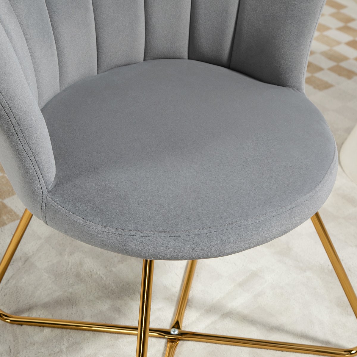 Accent Chair Polyester Gris gris, or, HOMCOM
