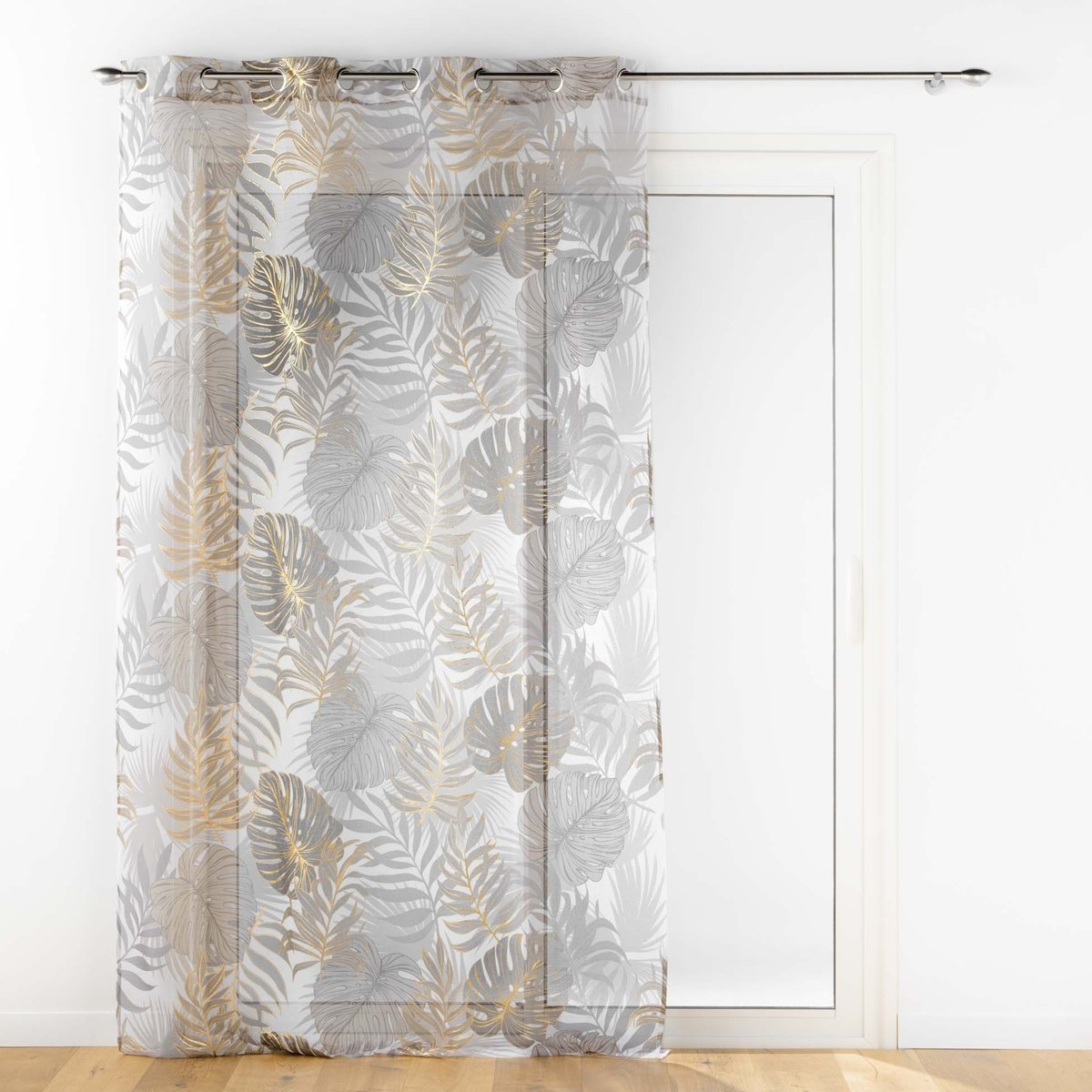 Voilage sablé au style nature dorée taupe, DOUCEUR D'INTÉRIEUR