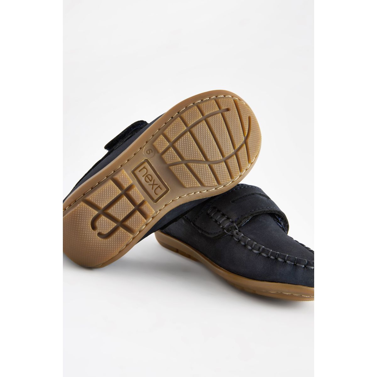 Mocassins avec fermeture scratch bleu marine, NEXT