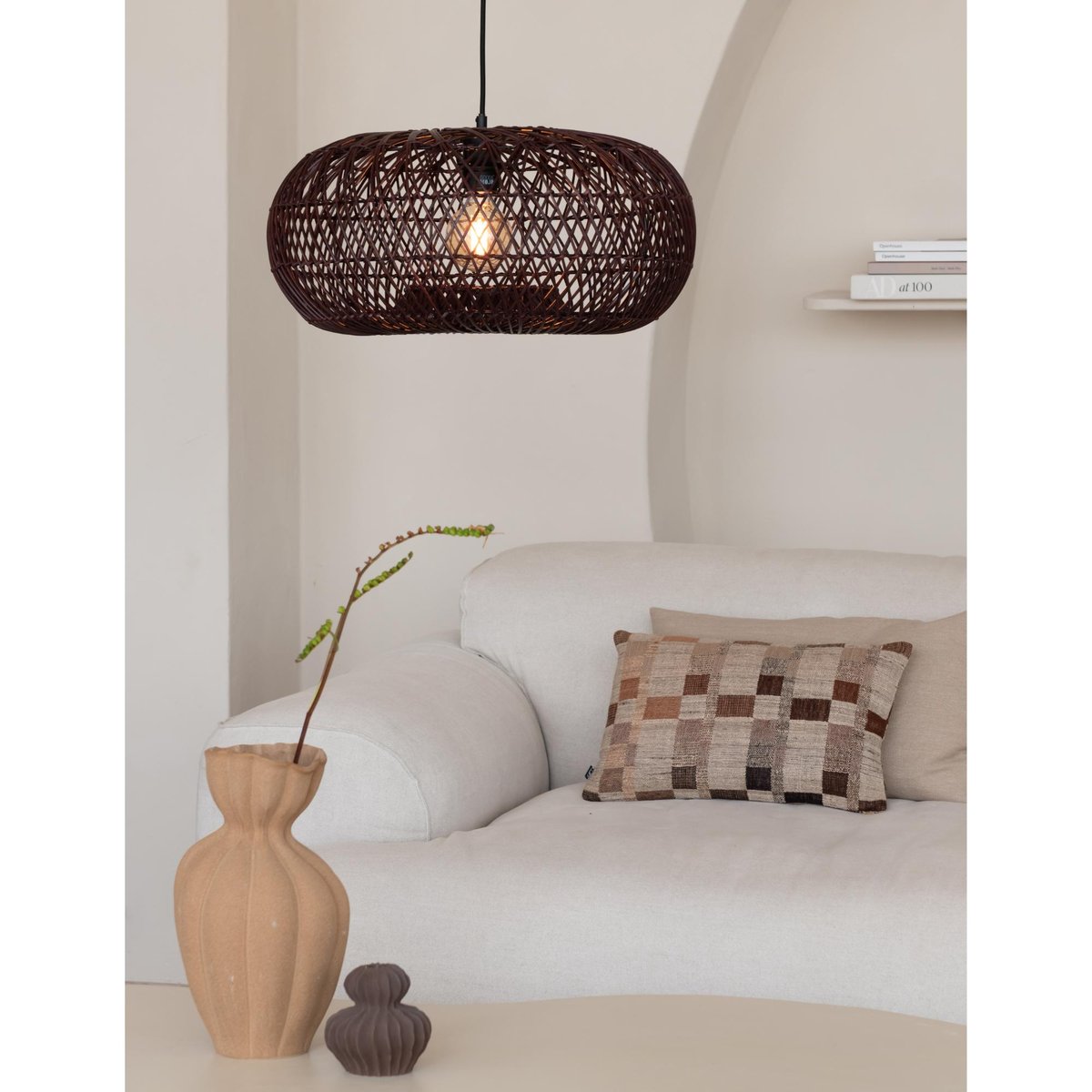 Lampe Suspendue Bambou ARIZONA bordeaux, GOOD & MOJO