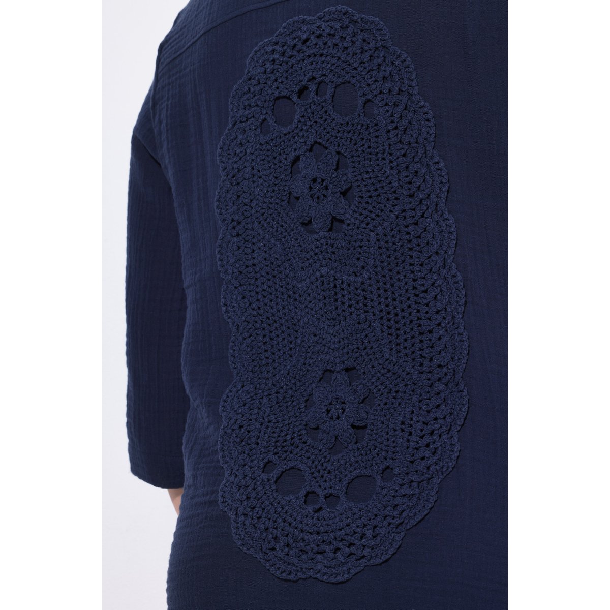 Chemisier en mousseline de coton bio marine, ULLA POPKEN