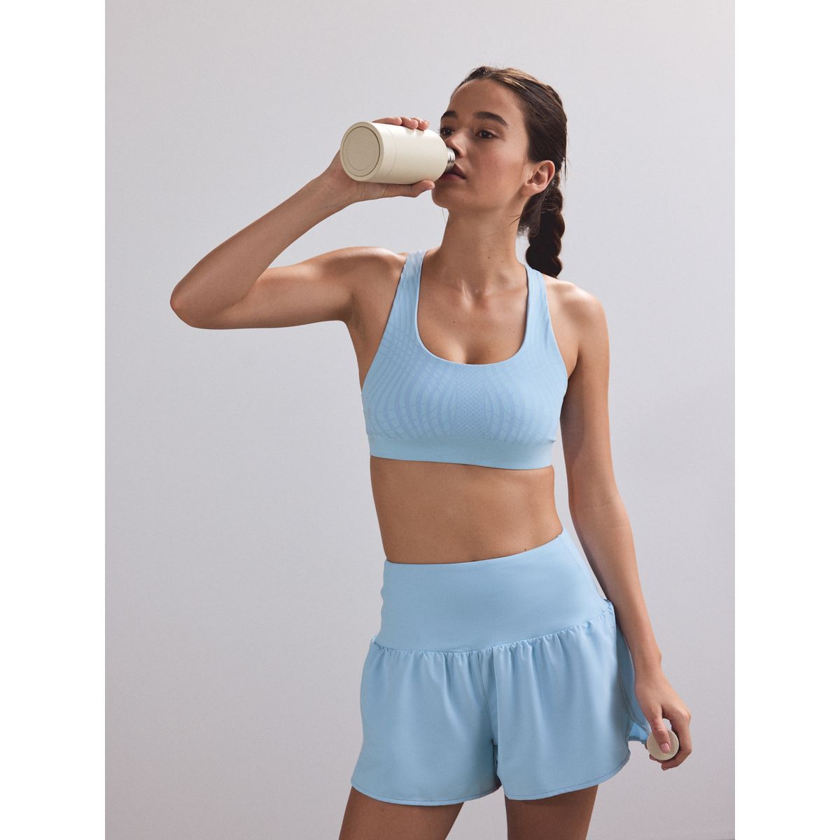 Soutien-gorge court sport intense à motif bleu, NEXT