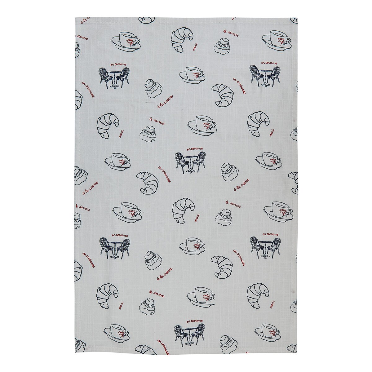 Lot de 3 torchons en coton FRA blanc, ATMOSPHERA