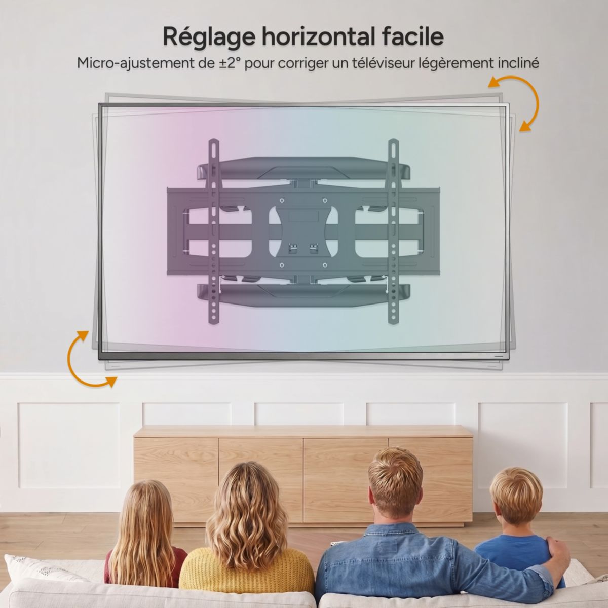 Support mural TV télé orientable-inclinable 32''-85'' couleur unique, ESSENTIEL B