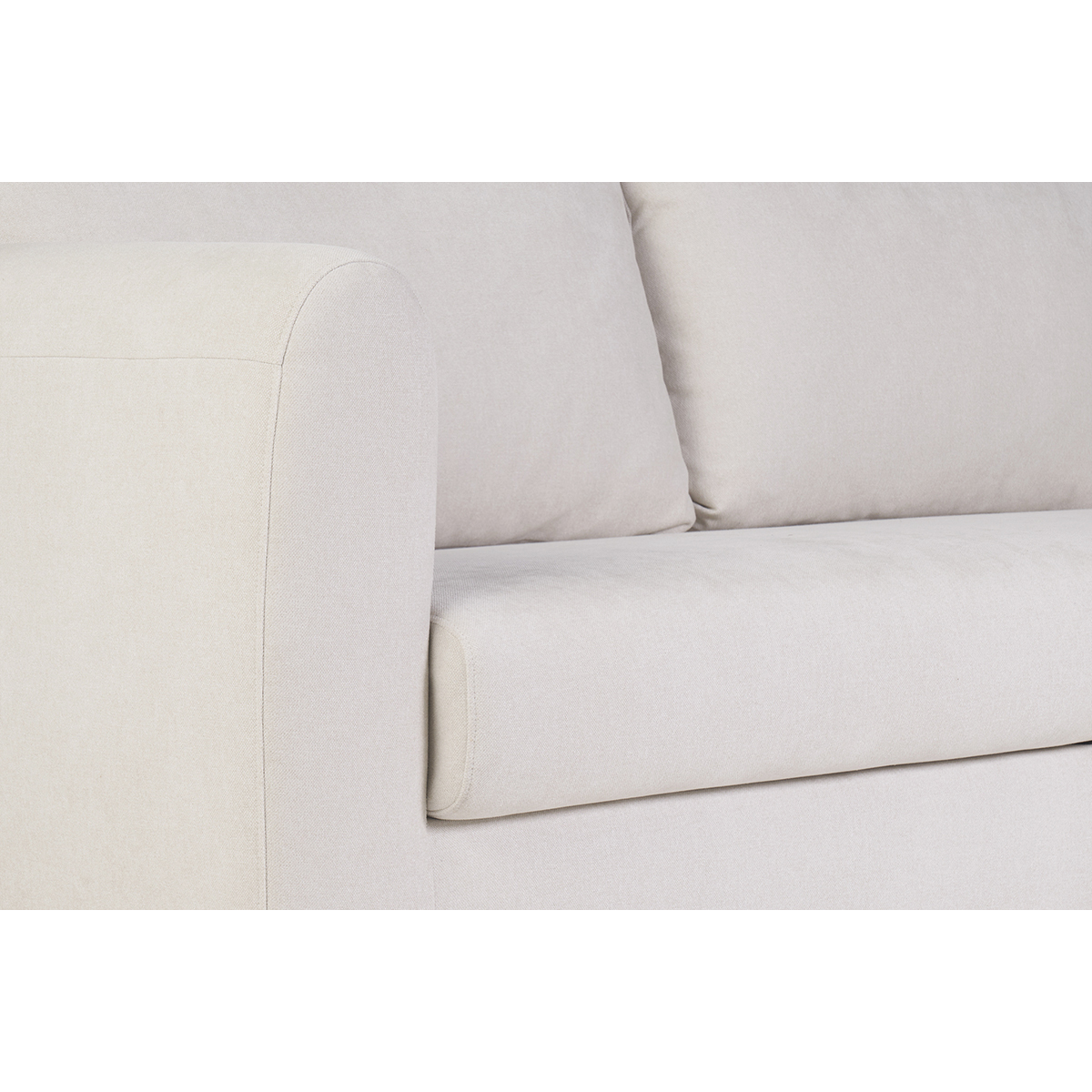 Canapé convertible 3 places en tissu effet velours beige HARLO beige, MILIBOO