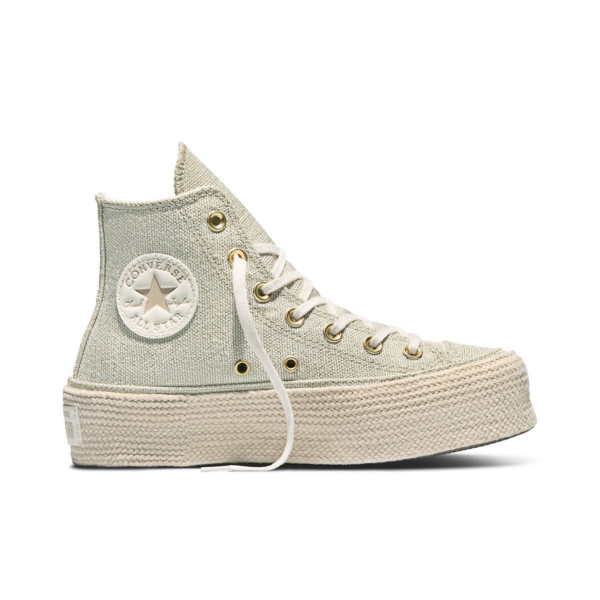 Baskets CHUCK TAYLOR ALL STAR LIFT ESPADRILLE CANVAS vert papyrus, CONVERSE