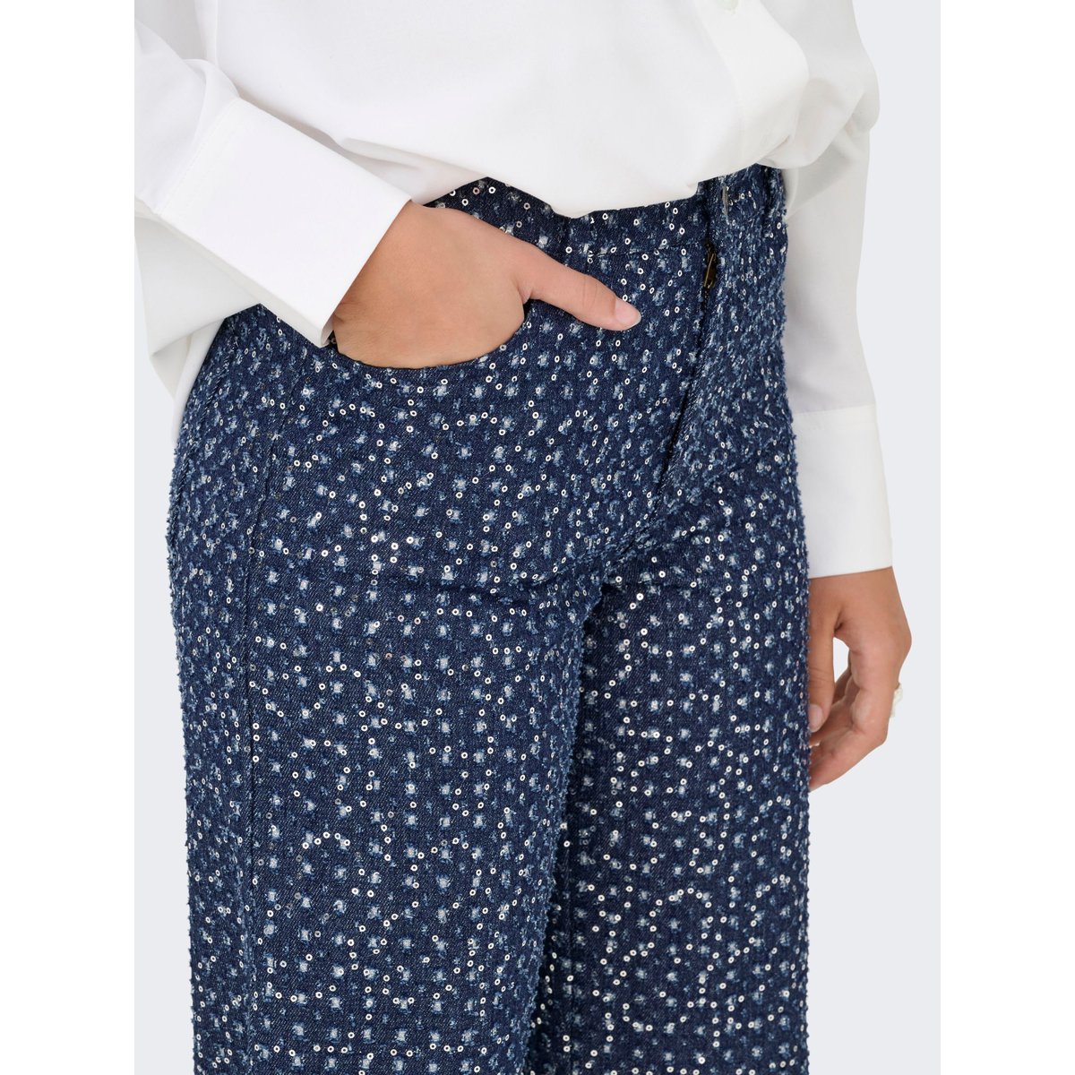 Pantalon À Jambe Large dark blue denim, ONLY