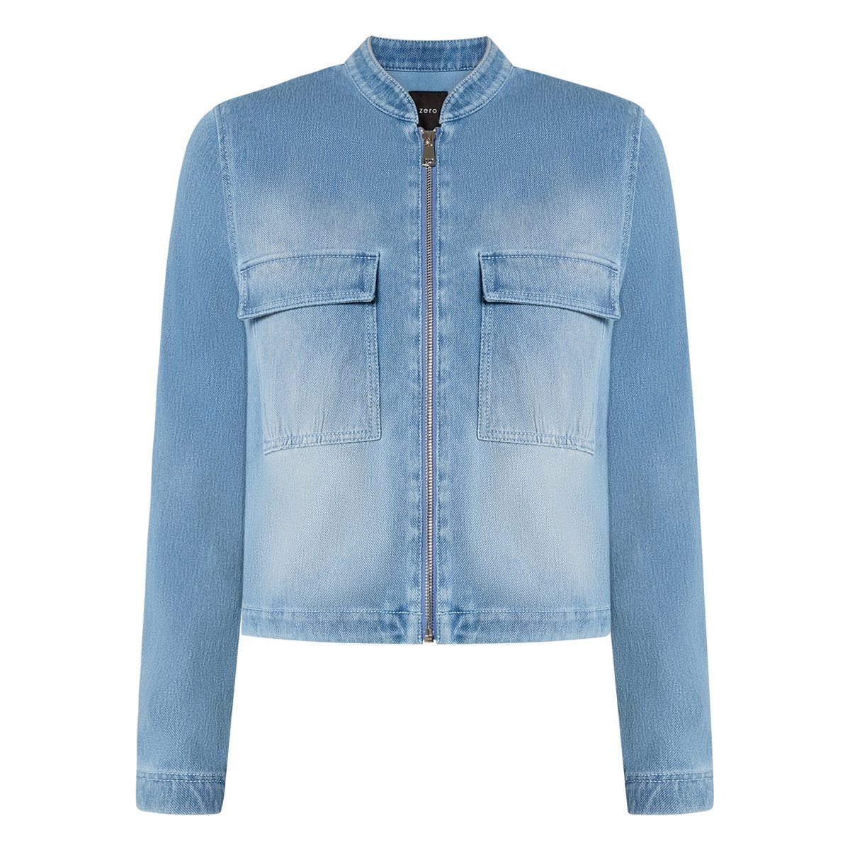 Jeansjacke à fermeture zippée blue denim, ZERO