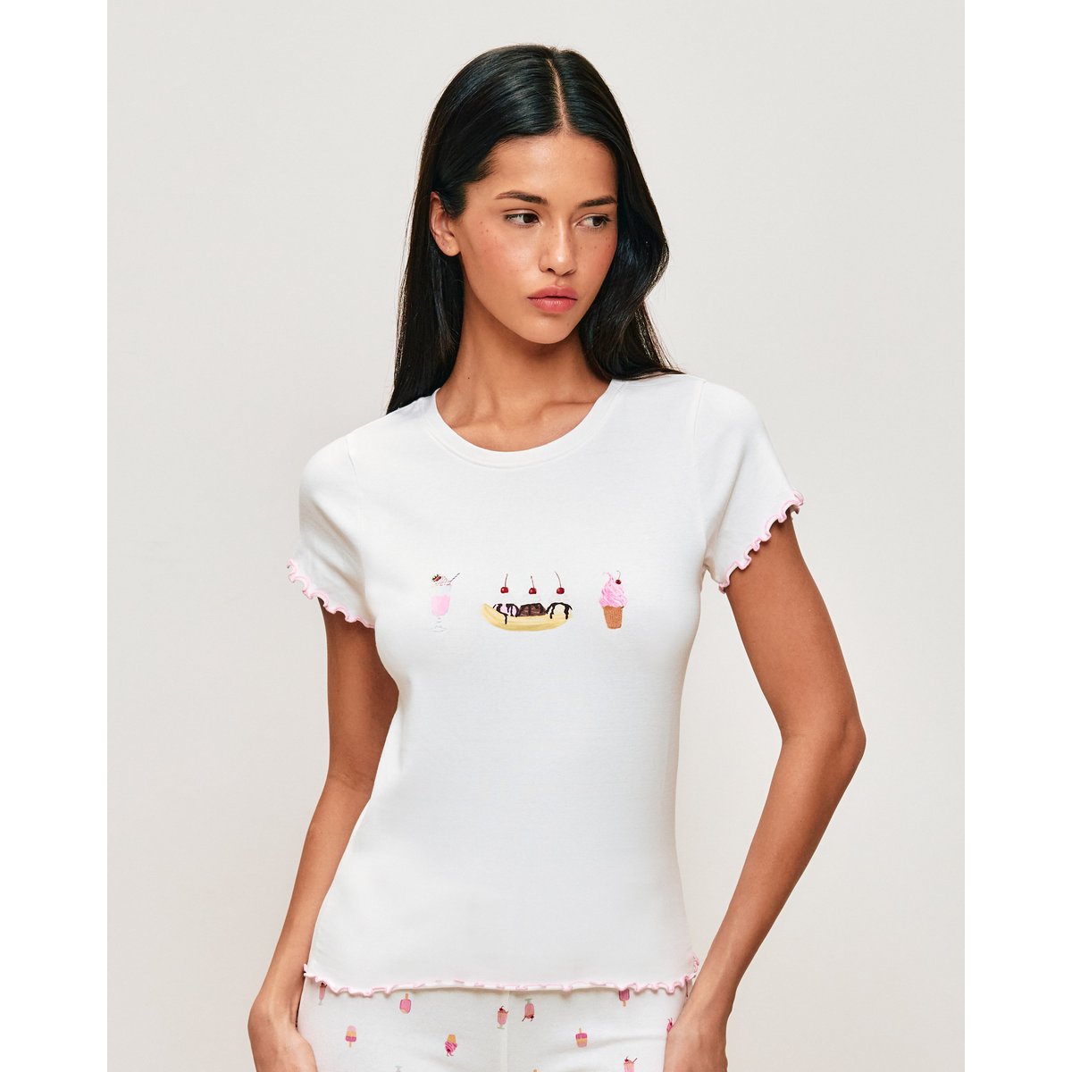 T-shirt Léger en jersey avec imprimé glaces GLACILIZ blanc, UNDIZ