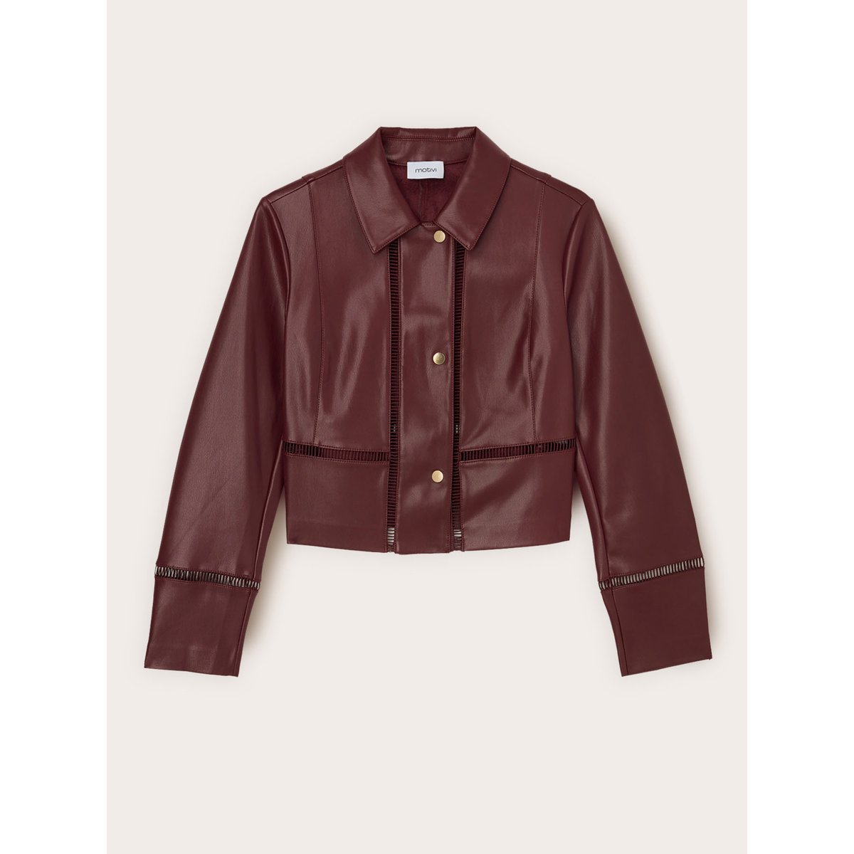 Veste courte avec détails ajourés burgundy, MOTIVI