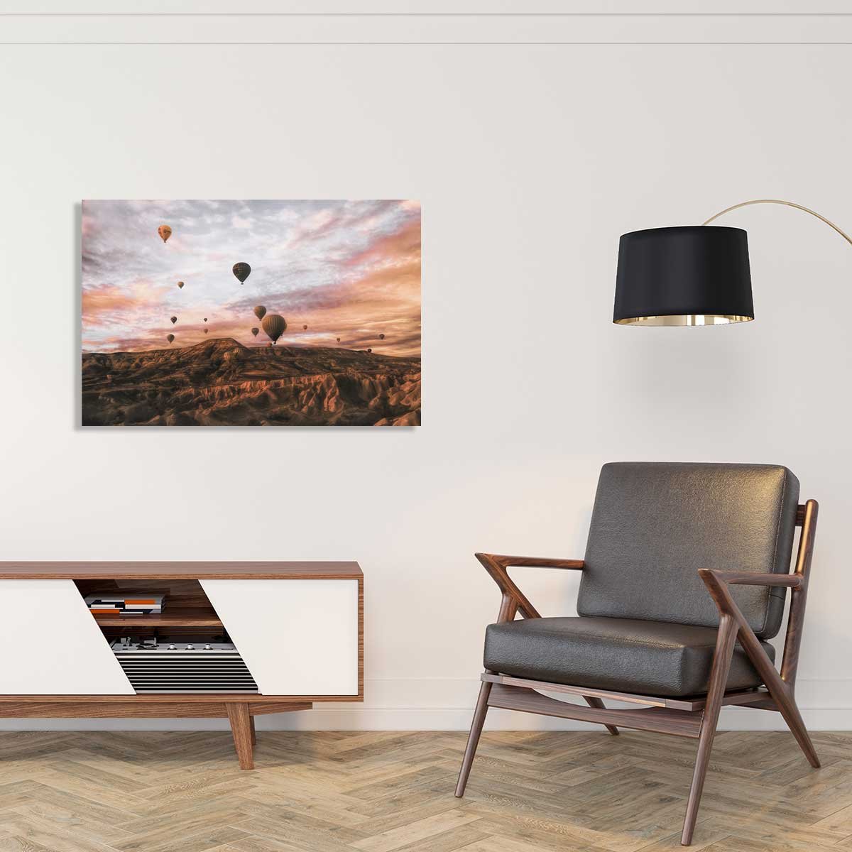 Paysage nature montgolfière en cappadoce tableau alu dibond, HEXOA