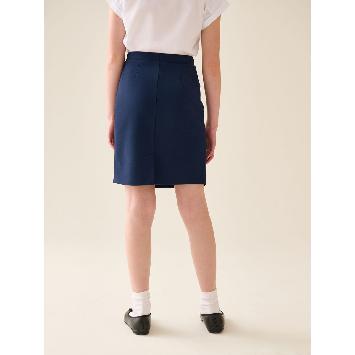 Jupe crayon pour l’école en jersey stretch bleu marine, NEXT