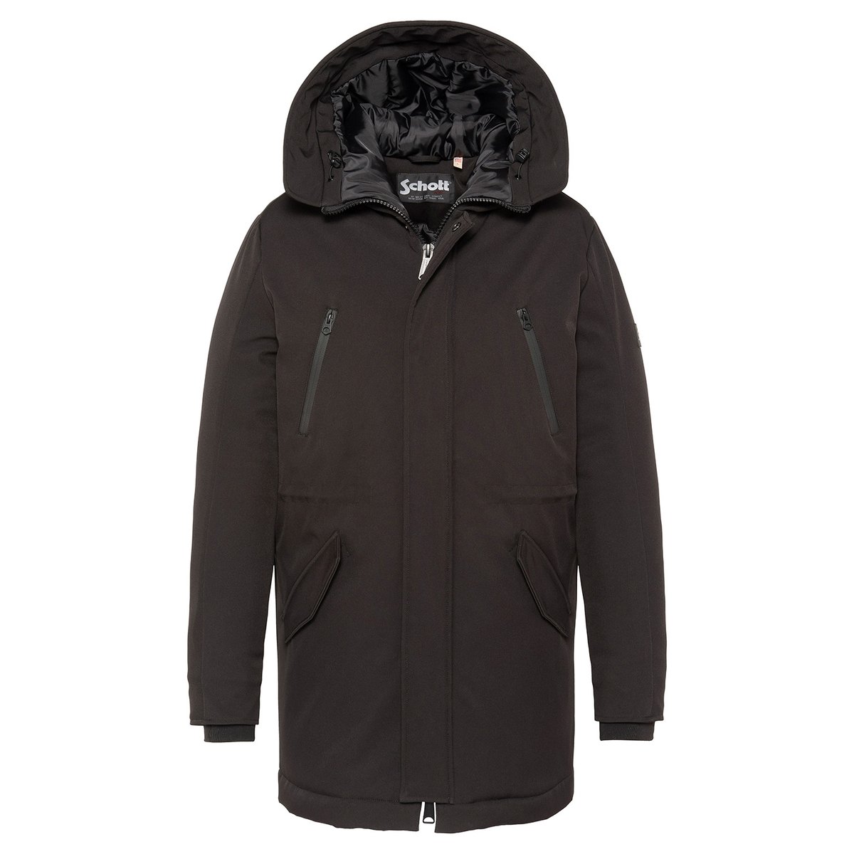 Parka à capuche noir, SCHOTT
