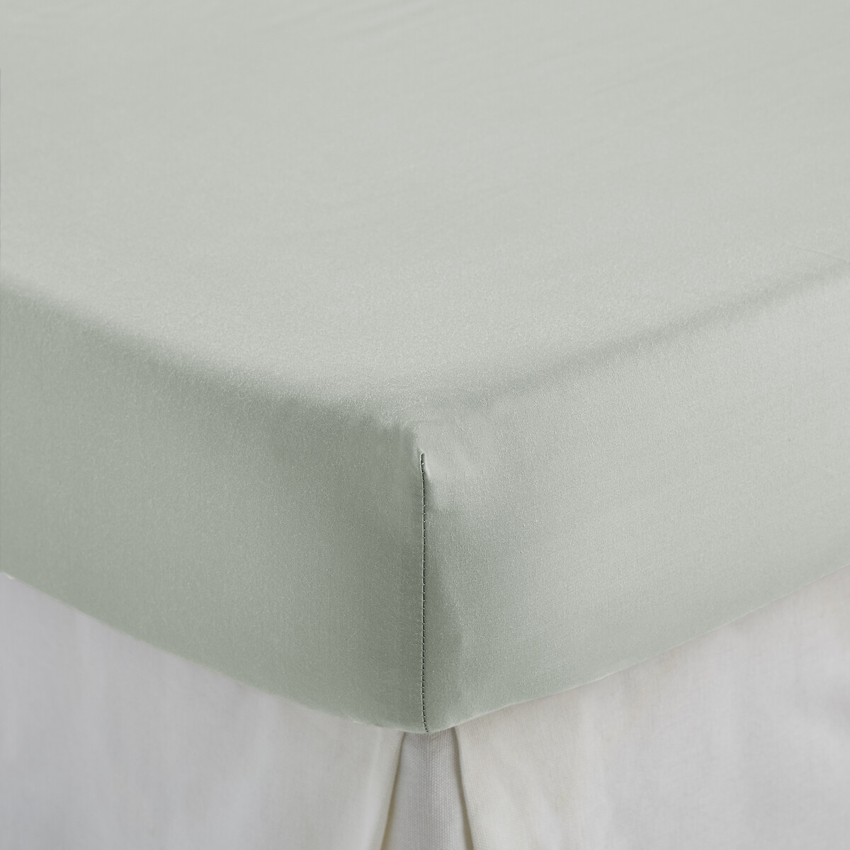 Spannbettlaken aus Lyocell-Perkal und Baumwolle, Steg 30 cm, LONA türkis, LA REDOUTE INTERIEURS