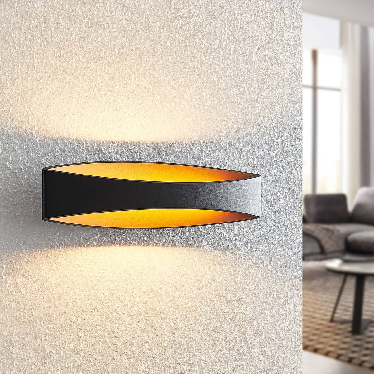 Applique en aluminium moderneLED, Jelle noir, or, ARCCHIO