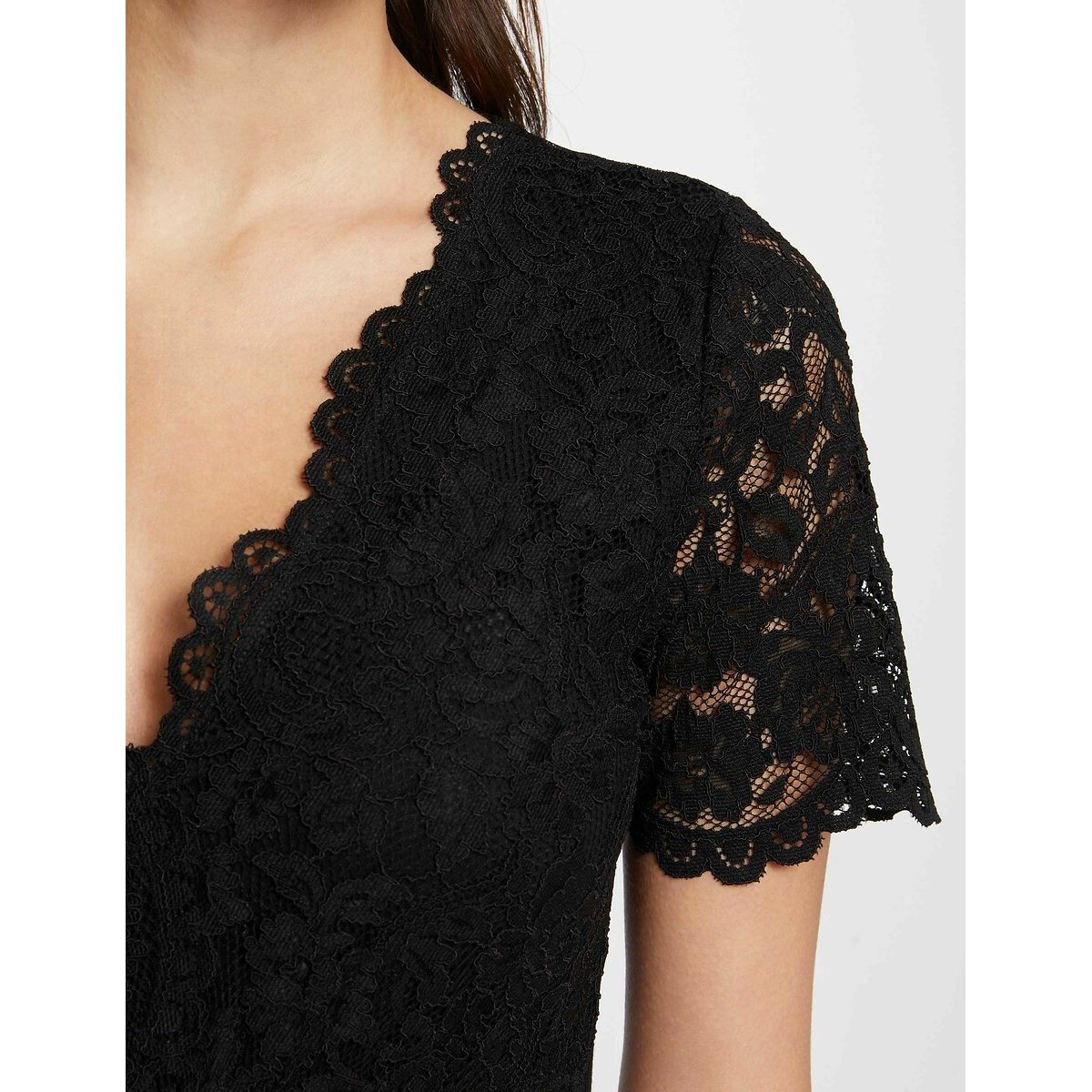 T-shirt manches courtes noir, MORGAN